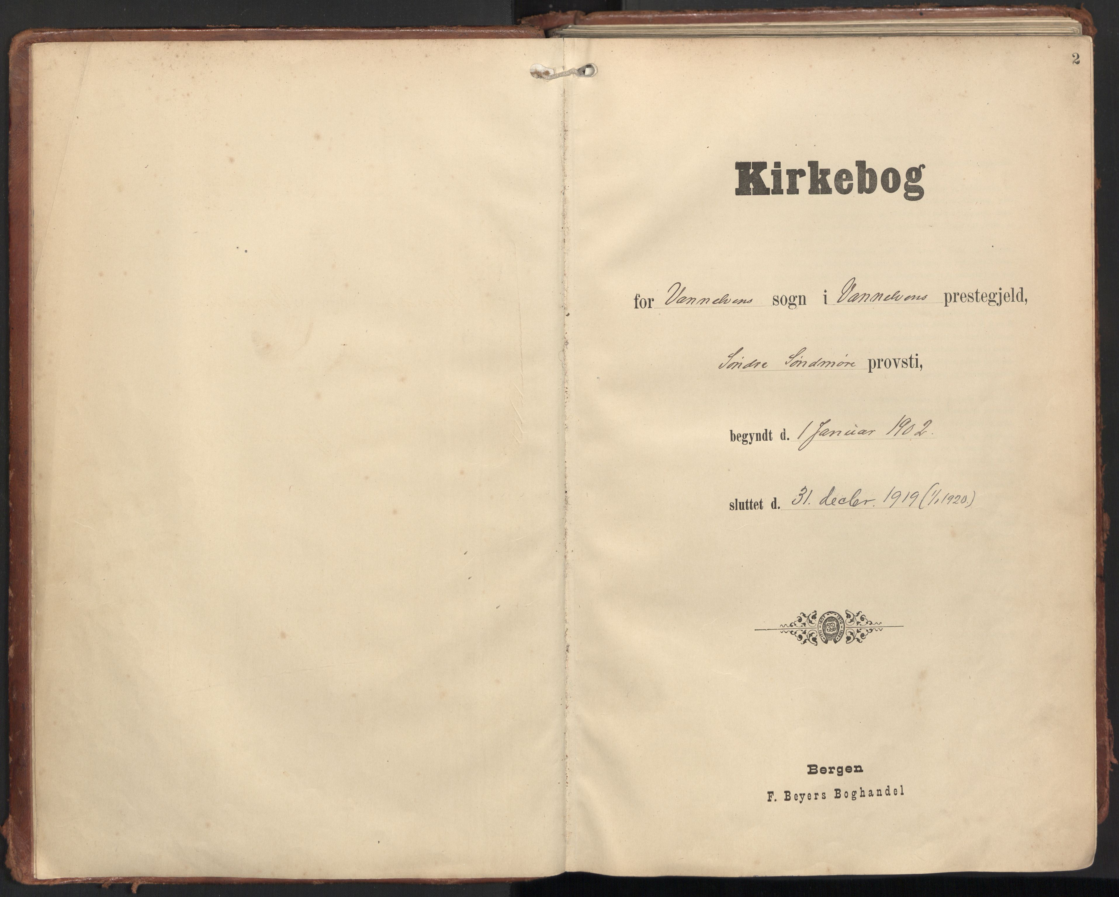 Ministerialprotokoller, klokkerbøker og fødselsregistre - Møre og Romsdal, SAT/A-1454/501/L0011: Parish register (official) no. 501A11, 1902-1919, p. 2