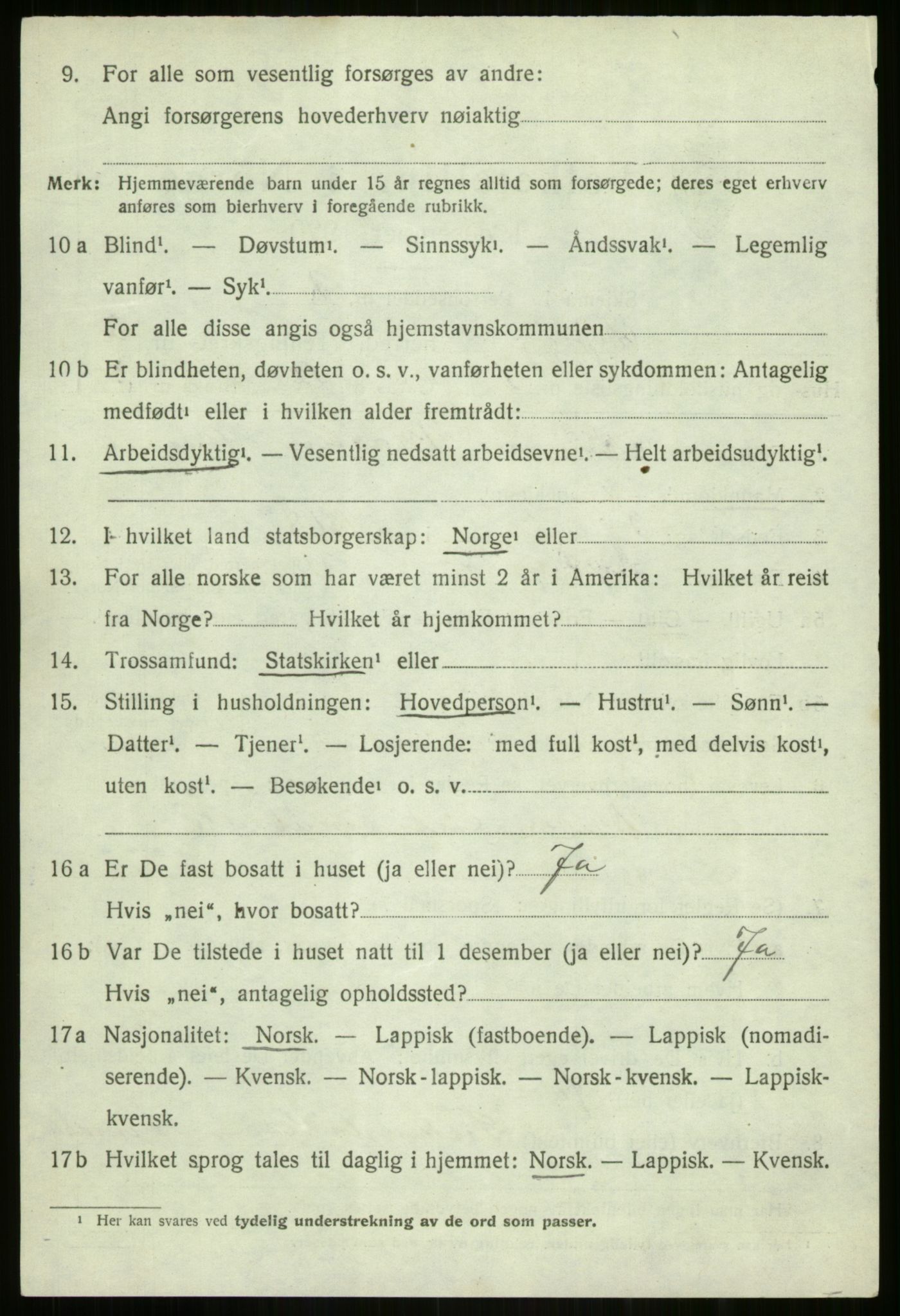 SATØ, 1920 census for Dyrøy, 1920, p. 1656