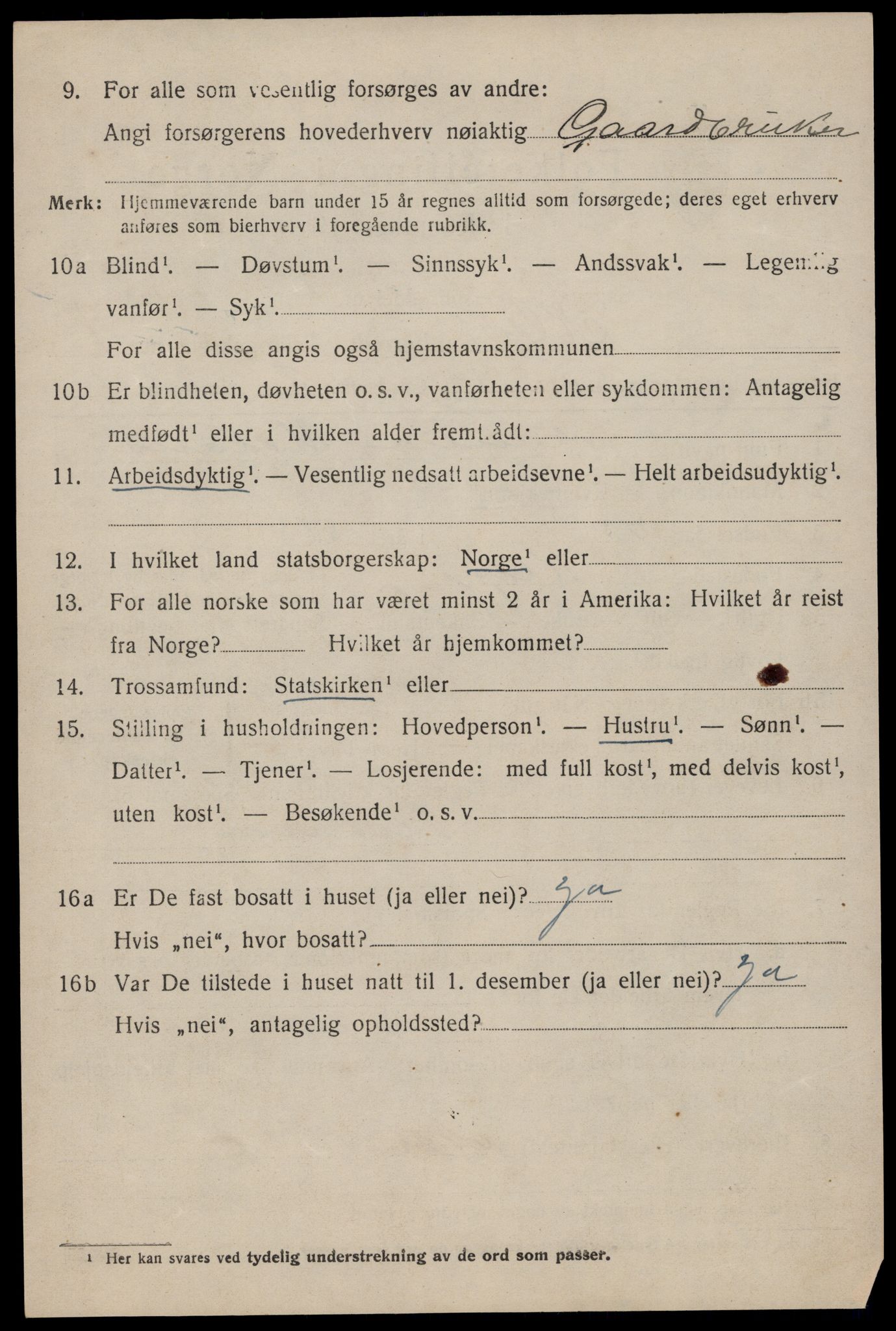 SAST, 1920 census for Klepp, 1920, p. 2575