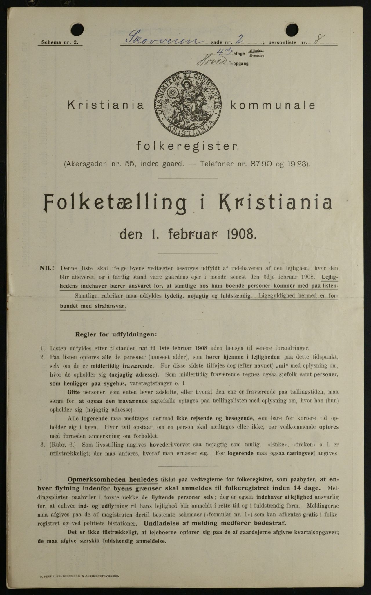 OBA, Municipal Census 1908 for Kristiania, 1908, p. 86756