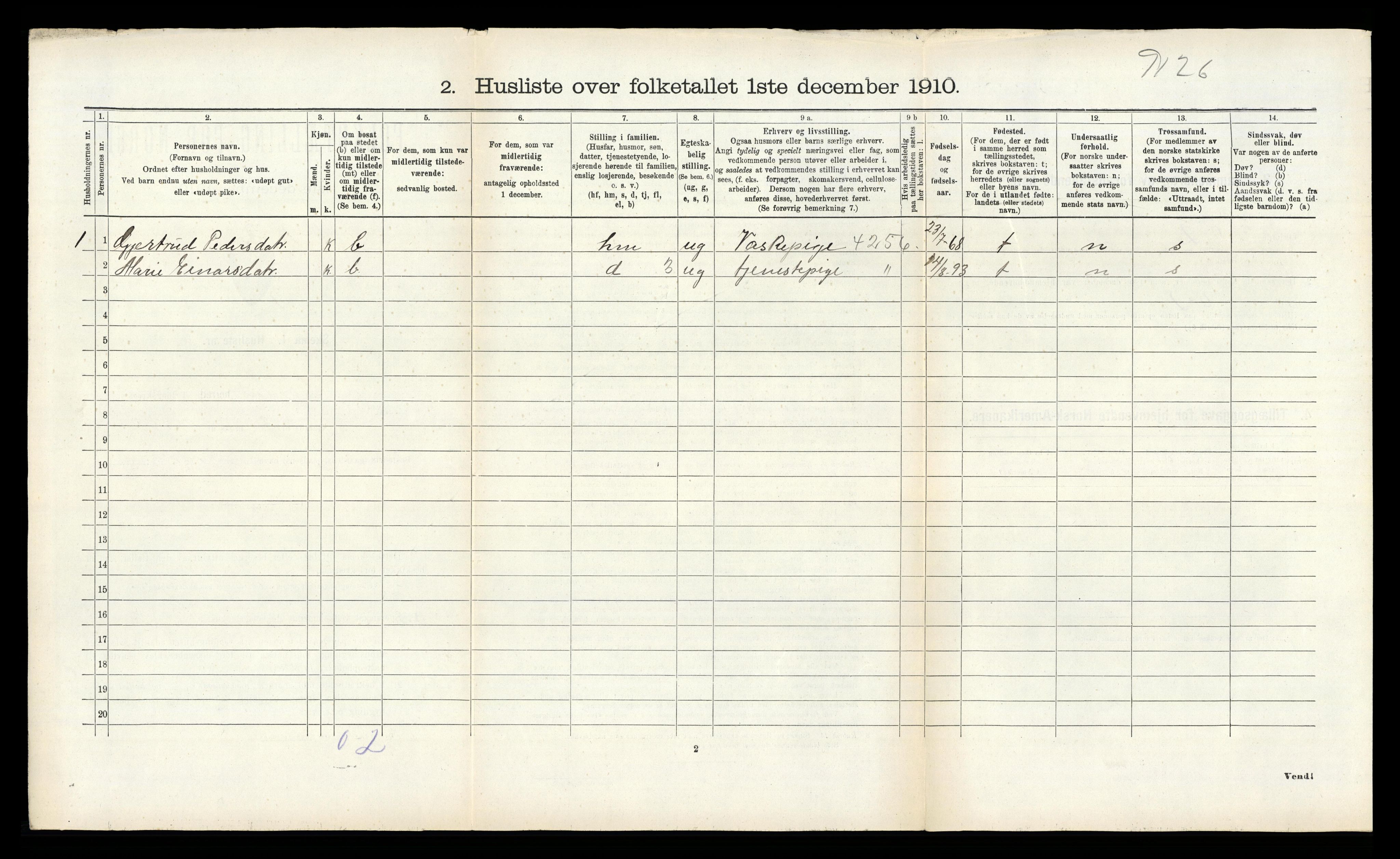 RA, 1910 census for Lærdal, 1910, p. 235