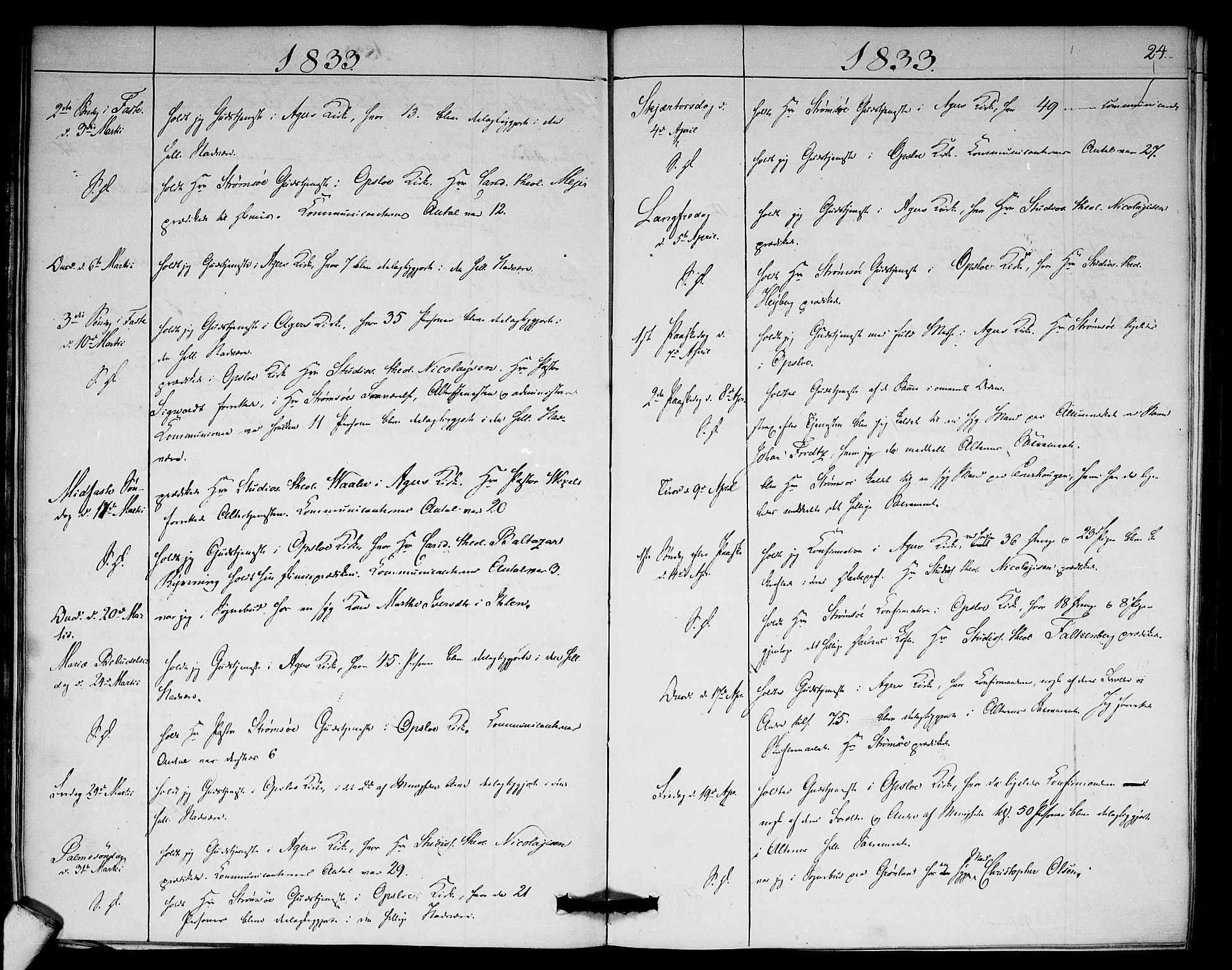Aker prestekontor kirkebøker, AV/SAO-A-10861/F/L0018: Parish register (official) no. 18, 1829-1853, p. 24