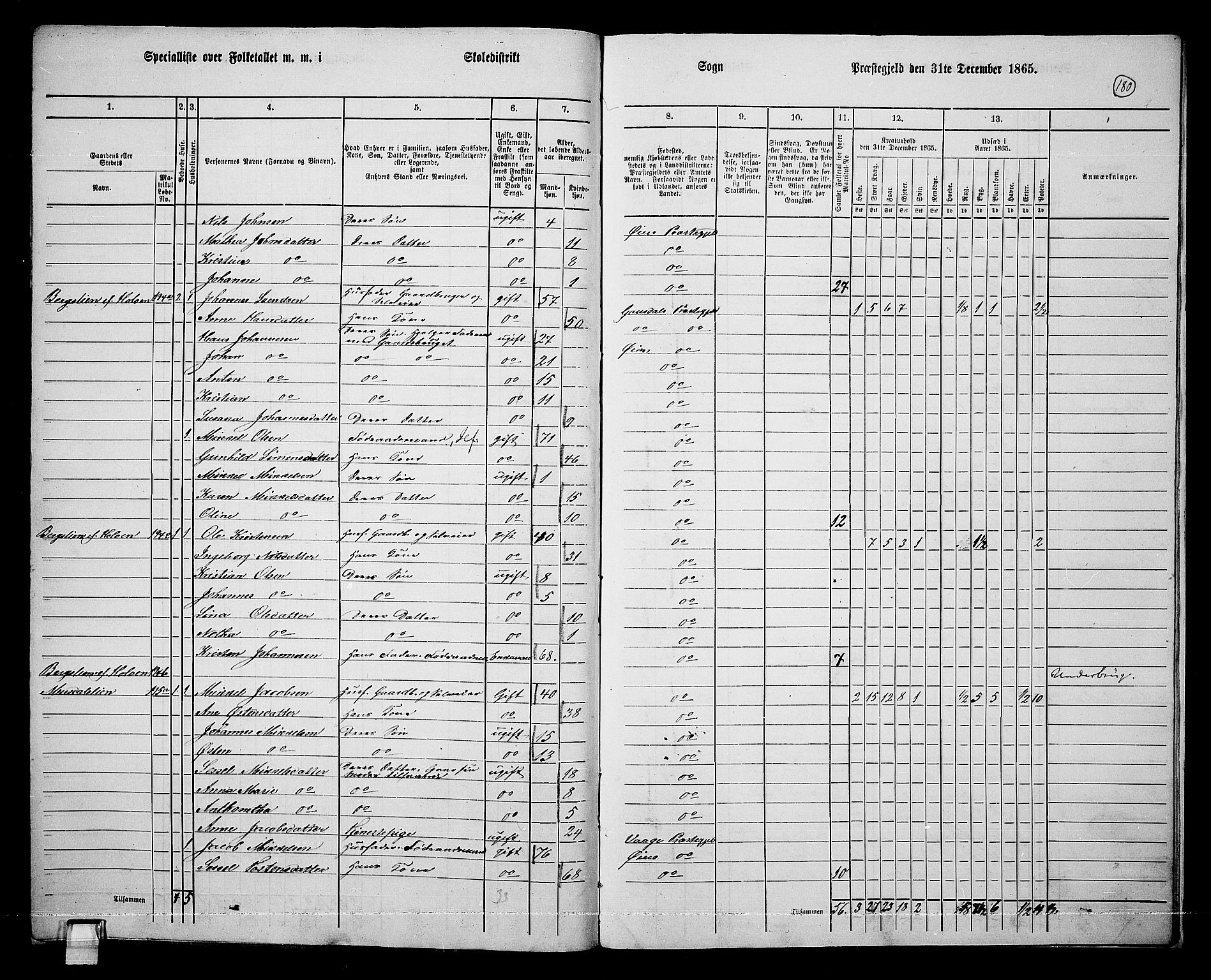 RA, 1865 census for Øyer, 1865, p. 165