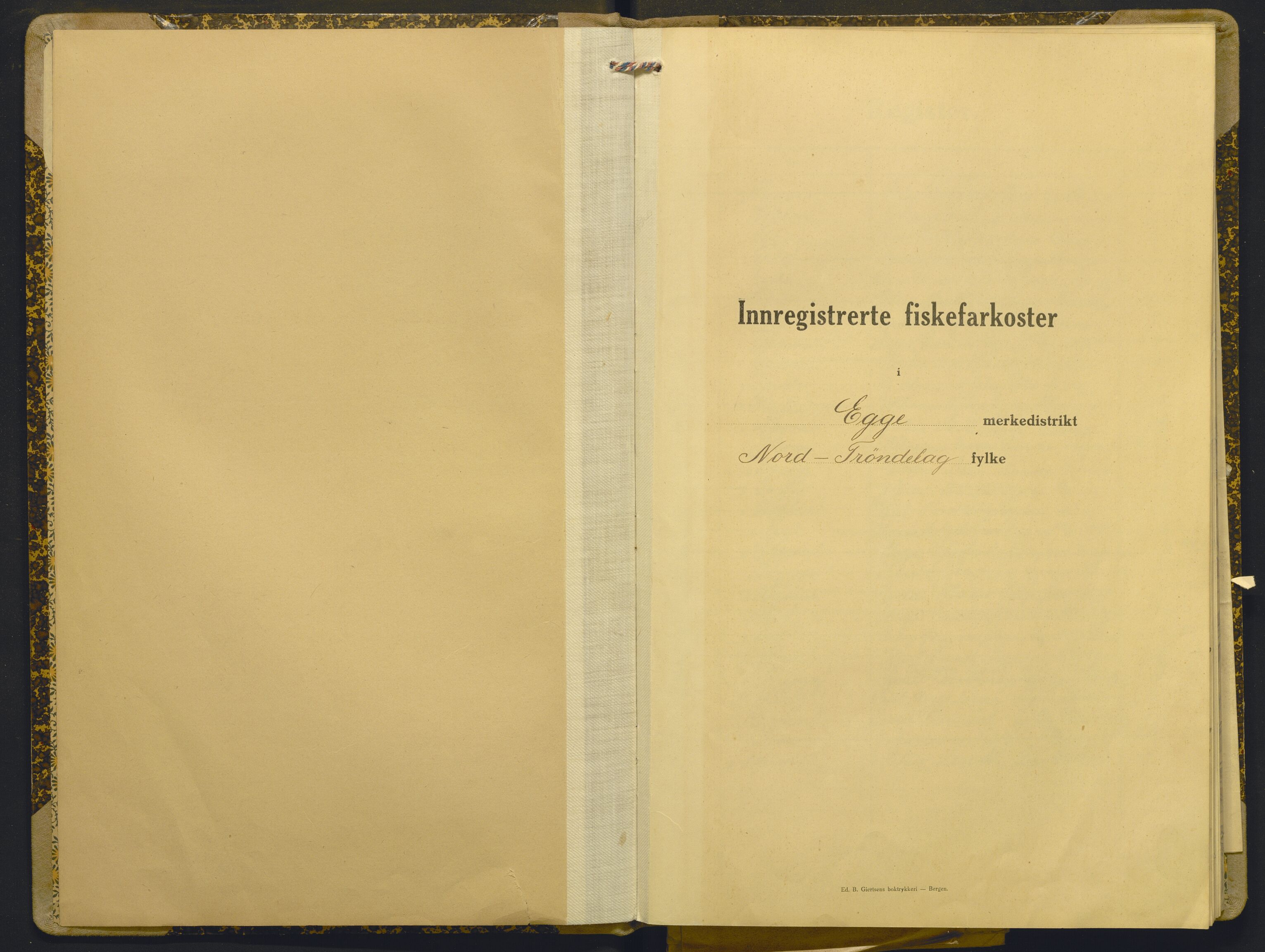 Fiskeridirektoratet - 1 Adm. ledelse - 13 Båtkontoret, AV/SAB-A-2003/I/Ia/Iad/L0002: 135.0402/1 Merkeprotokoll - Egge, 1920-1959