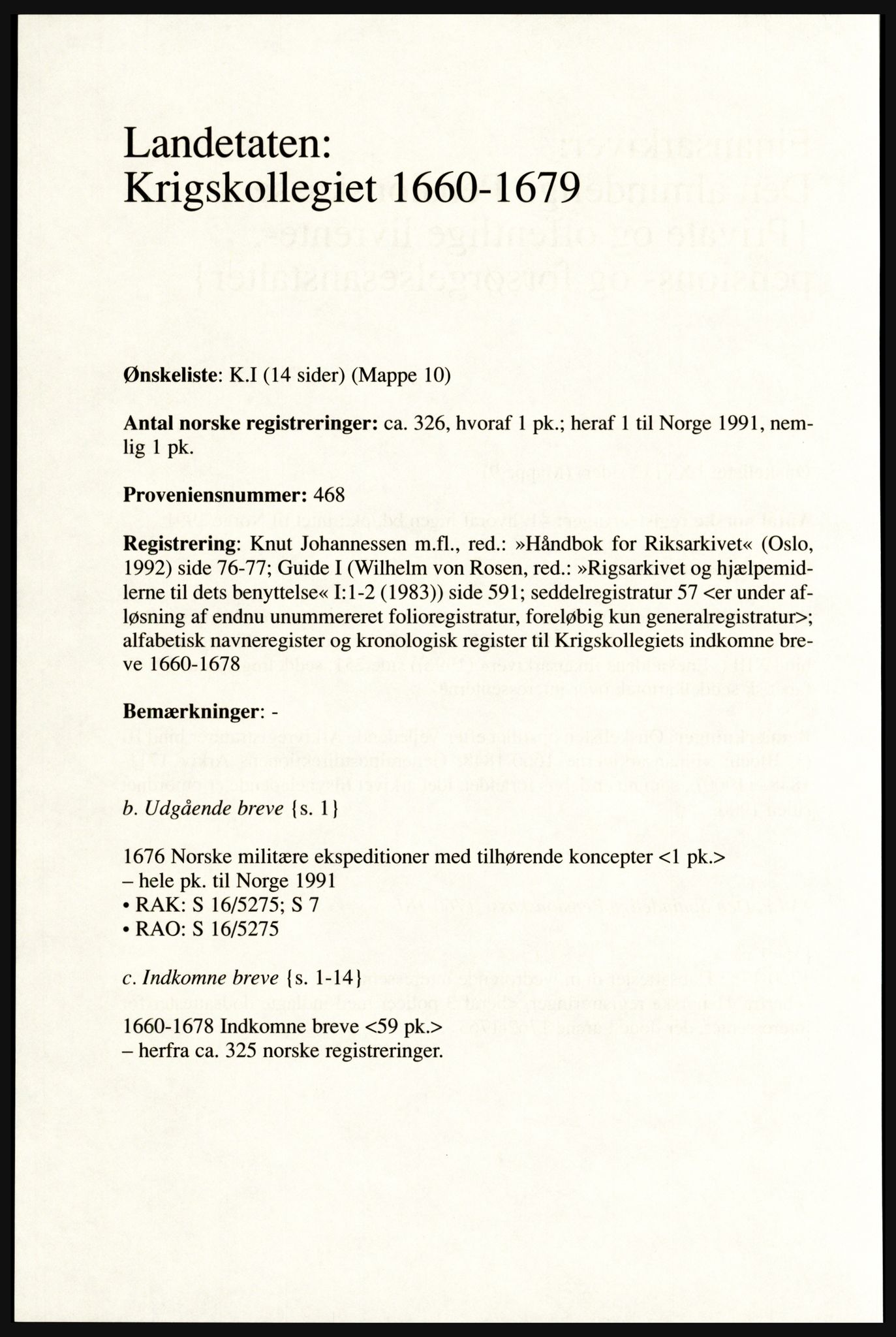 Publikasjoner utgitt av Arkivverket, PUBL/PUBL-001/A/0002: Erik Gøbel: NOREG, Tværregistratur over norgesrelevant materiale i Rigsarkivet i København (2000), 2000, p. 208