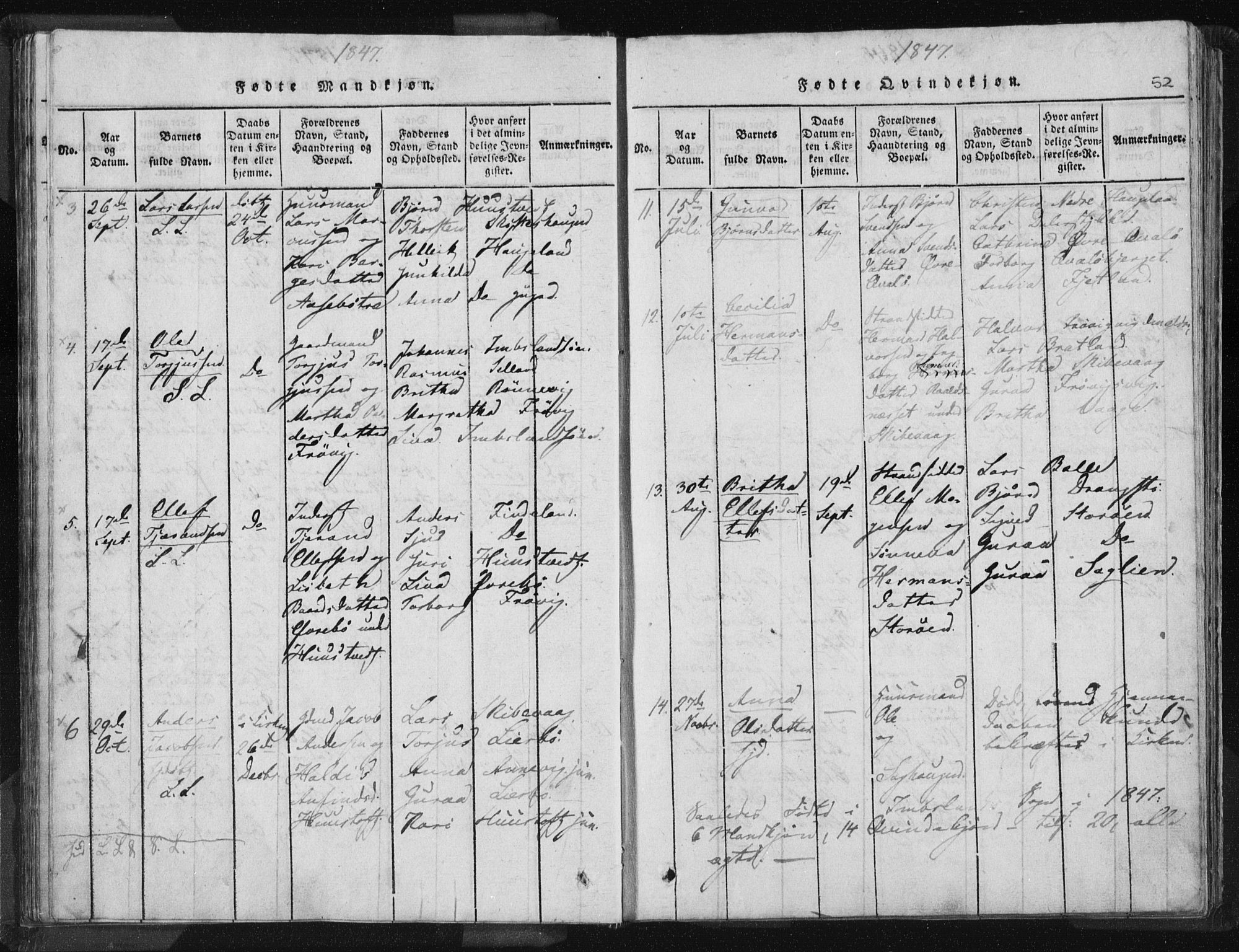 Vikedal sokneprestkontor, AV/SAST-A-101840/01/IV: Parish register (official) no. A 5, 1817-1850, p. 52