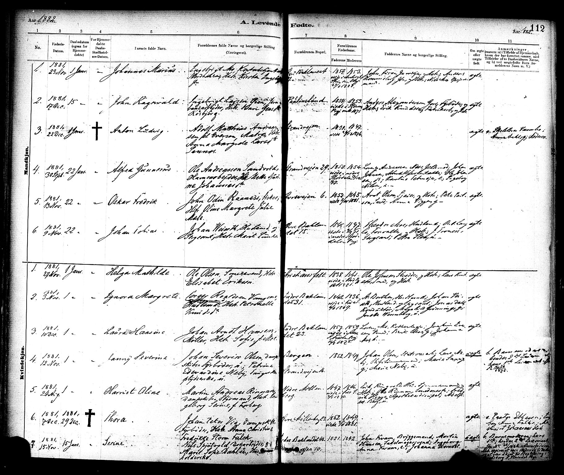 Ministerialprotokoller, klokkerbøker og fødselsregistre - Sør-Trøndelag, SAT/A-1456/604/L0188: Parish register (official) no. 604A09, 1878-1892, p. 112