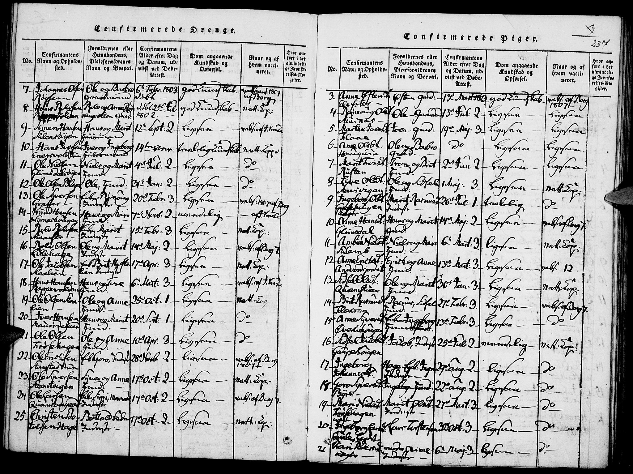 Lom prestekontor, SAH/PREST-070/K/L0004: Parish register (official) no. 4, 1815-1825, p. 237