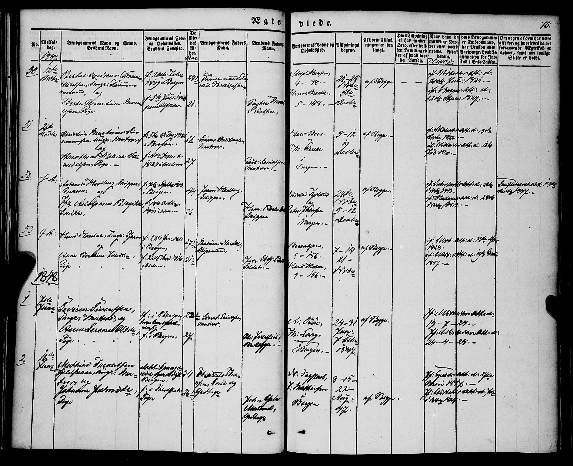 Nykirken Sokneprestembete, AV/SAB-A-77101/H/Haa/L0031: Parish register (official) no. D 1, 1834-1861, p. 75