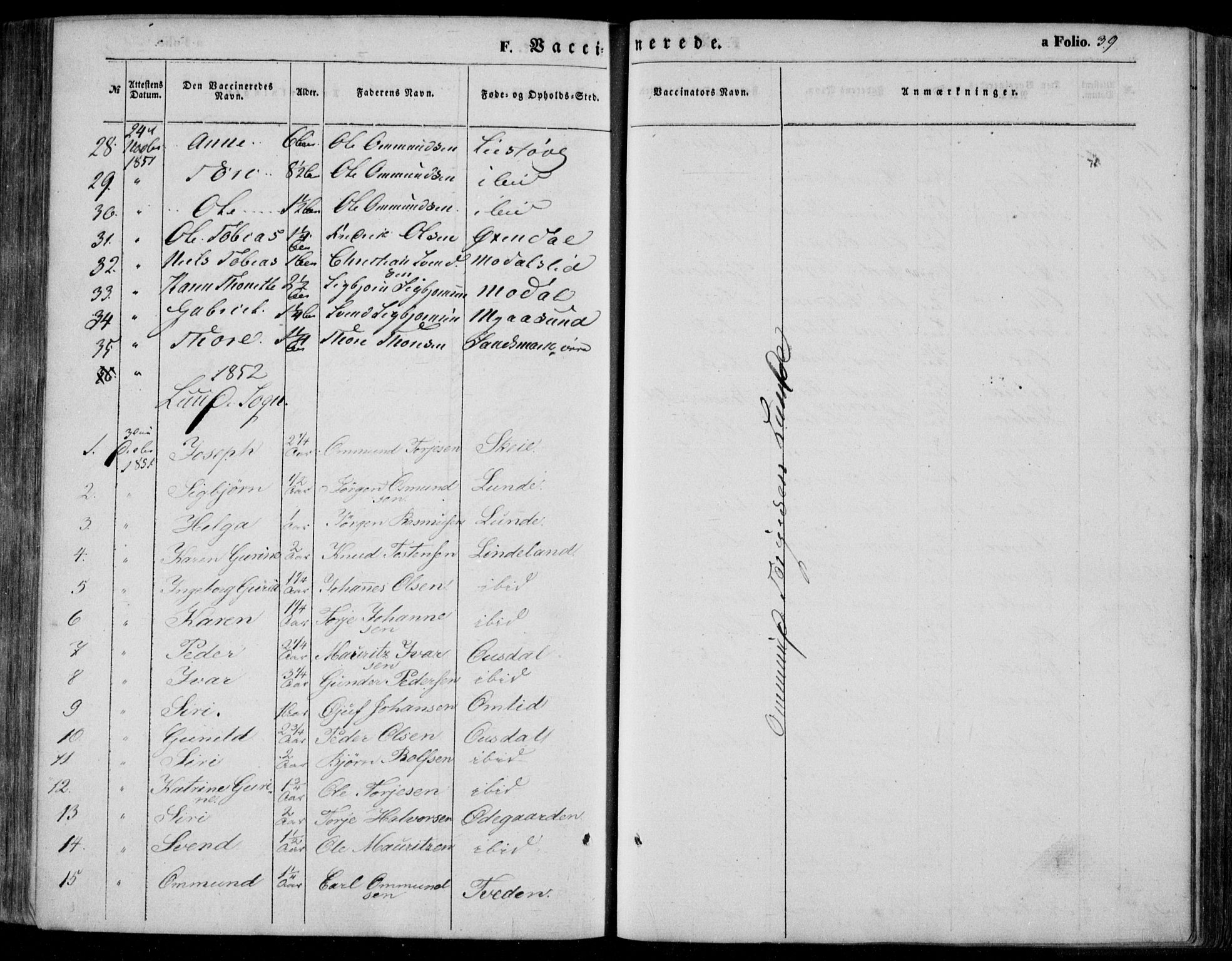 Bakke sokneprestkontor, AV/SAK-1111-0002/F/Fa/Faa/L0005: Parish register (official) no. A 5, 1847-1855, p. 39