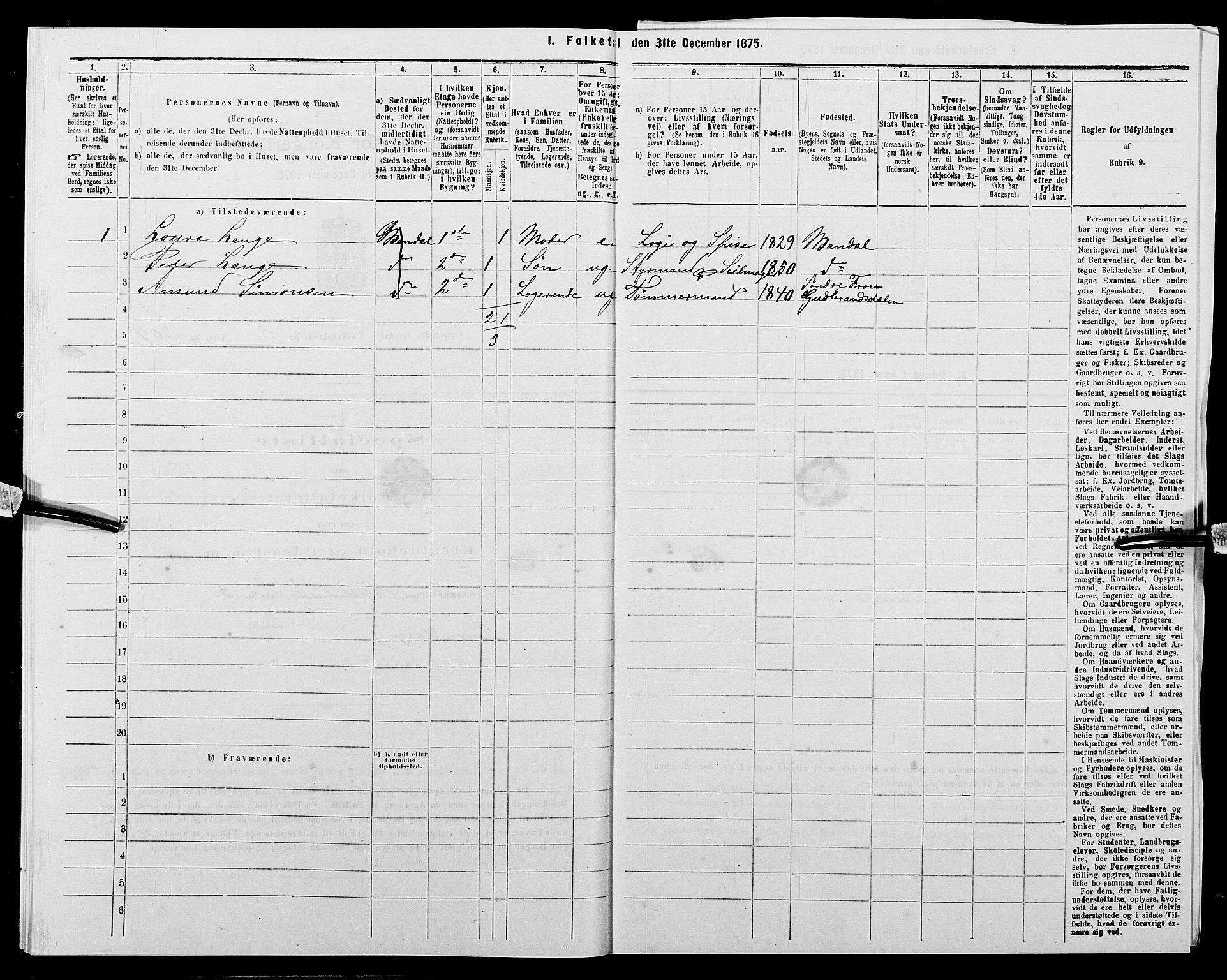 SAK, 1875 census for 1002B Mandal/Mandal, 1875, p. 640