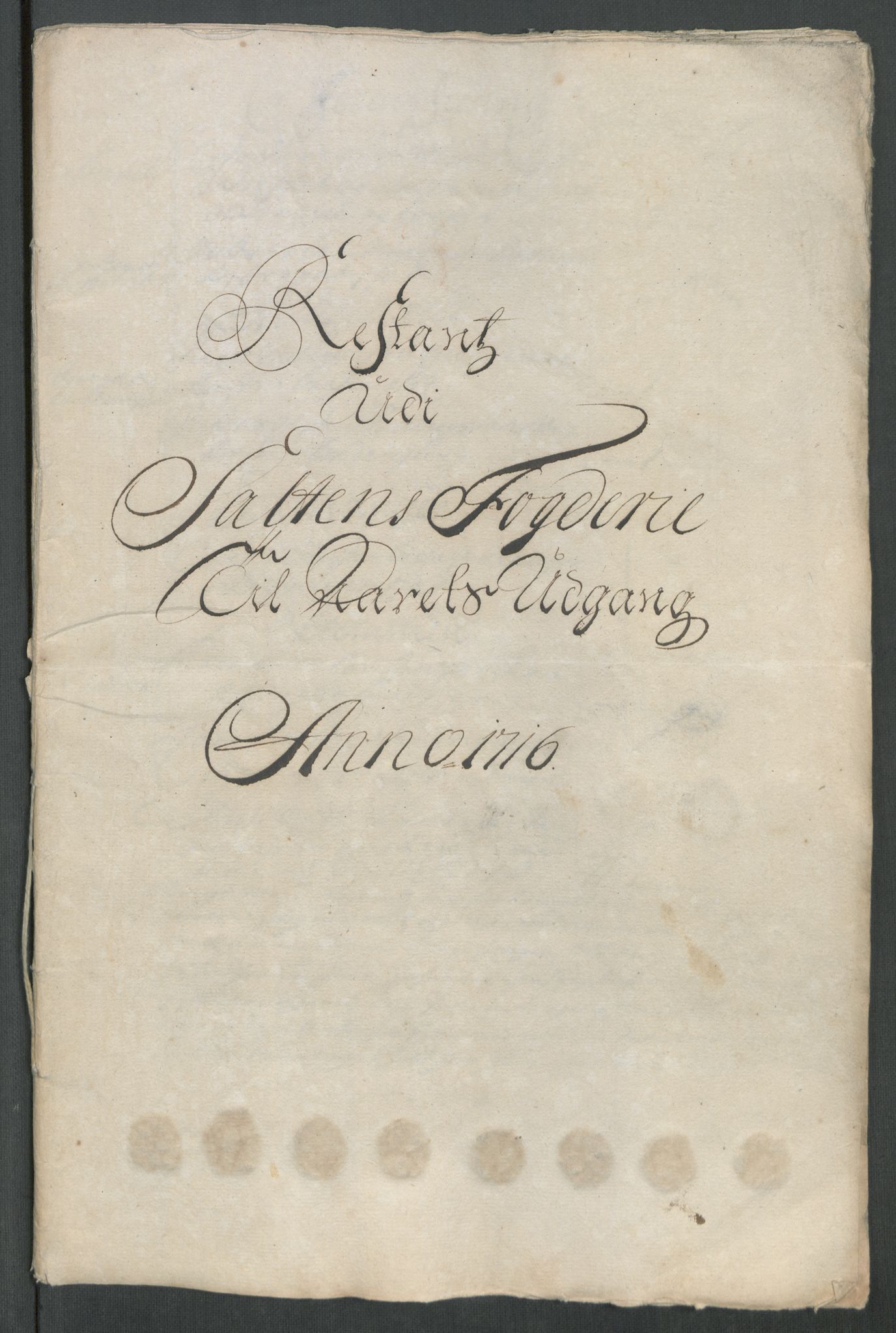 Rentekammeret inntil 1814, Reviderte regnskaper, Fogderegnskap, AV/RA-EA-4092/R66/L4586: Fogderegnskap Salten, 1716, p. 291