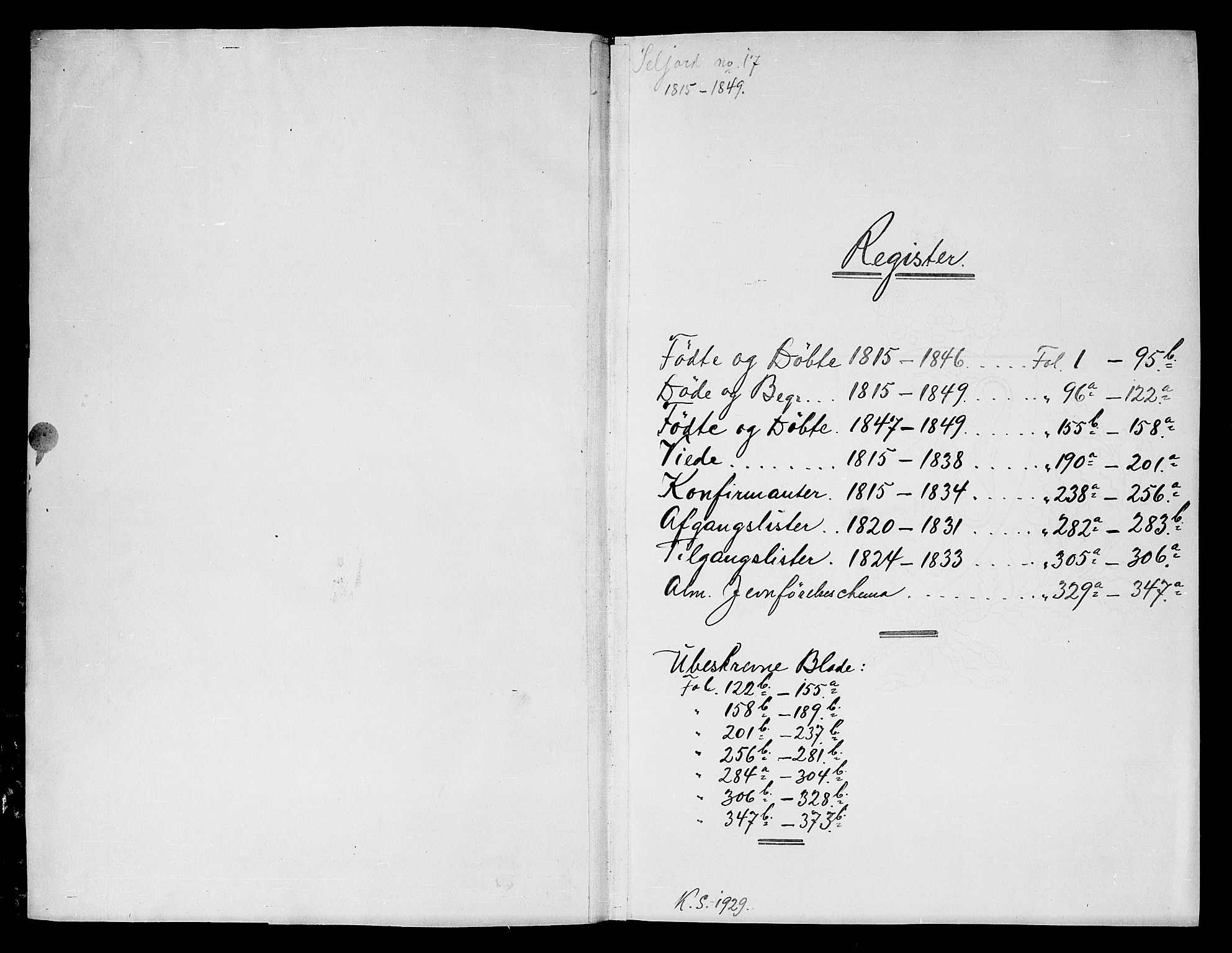 Seljord kirkebøker, SAKO/A-20/G/Gc/L0001: Parish register (copy) no. III 1, 1815-1849