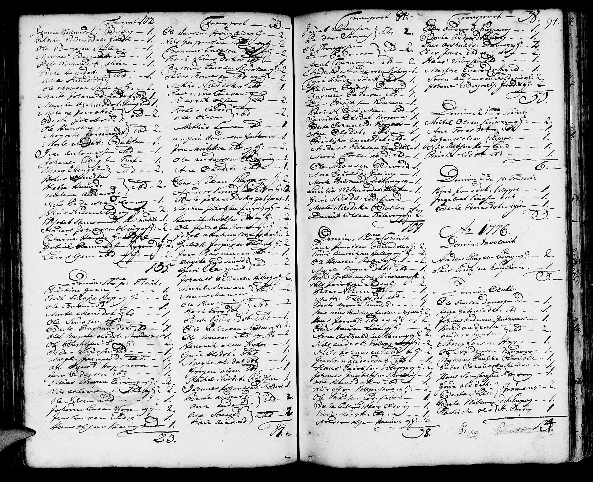 Askøy Sokneprestembete, SAB/A-74101/H/Ha/Haa/Haaa/L0001: Parish register (official) no. A 1, 1742-1818, p. 94