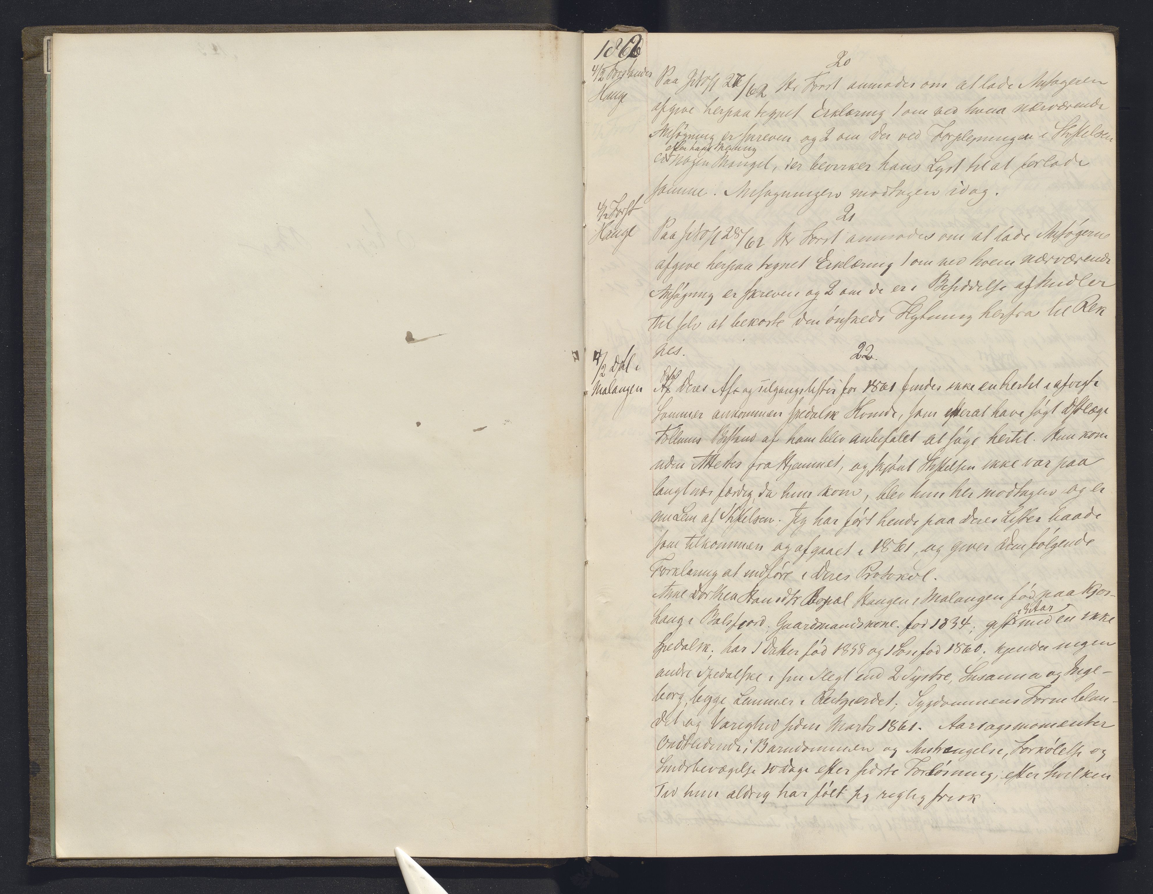 Lepraarkiver - Overlegen for den spedalske sykdom, AV/SAB-A-61001/B.b/L0003: Kopibok, 1862-1865, p. 1