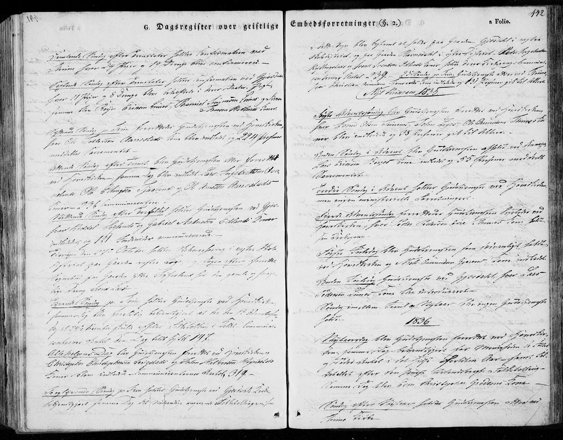 Lye sokneprestkontor, AV/SAST-A-101794/001/30BA/L0004: Parish register (official) no. A 4, 1826-1841, p. 442