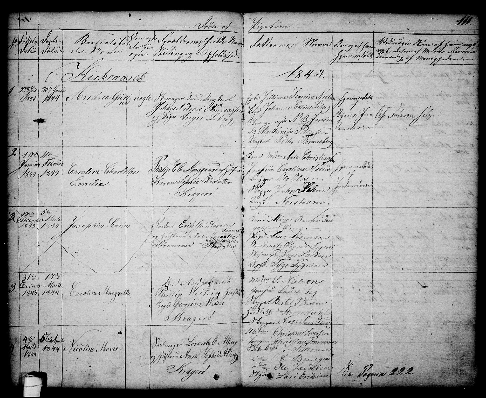 Kragerø kirkebøker, SAKO/A-278/G/Ga/L0003: Parish register (copy) no. 3, 1832-1852, p. 111