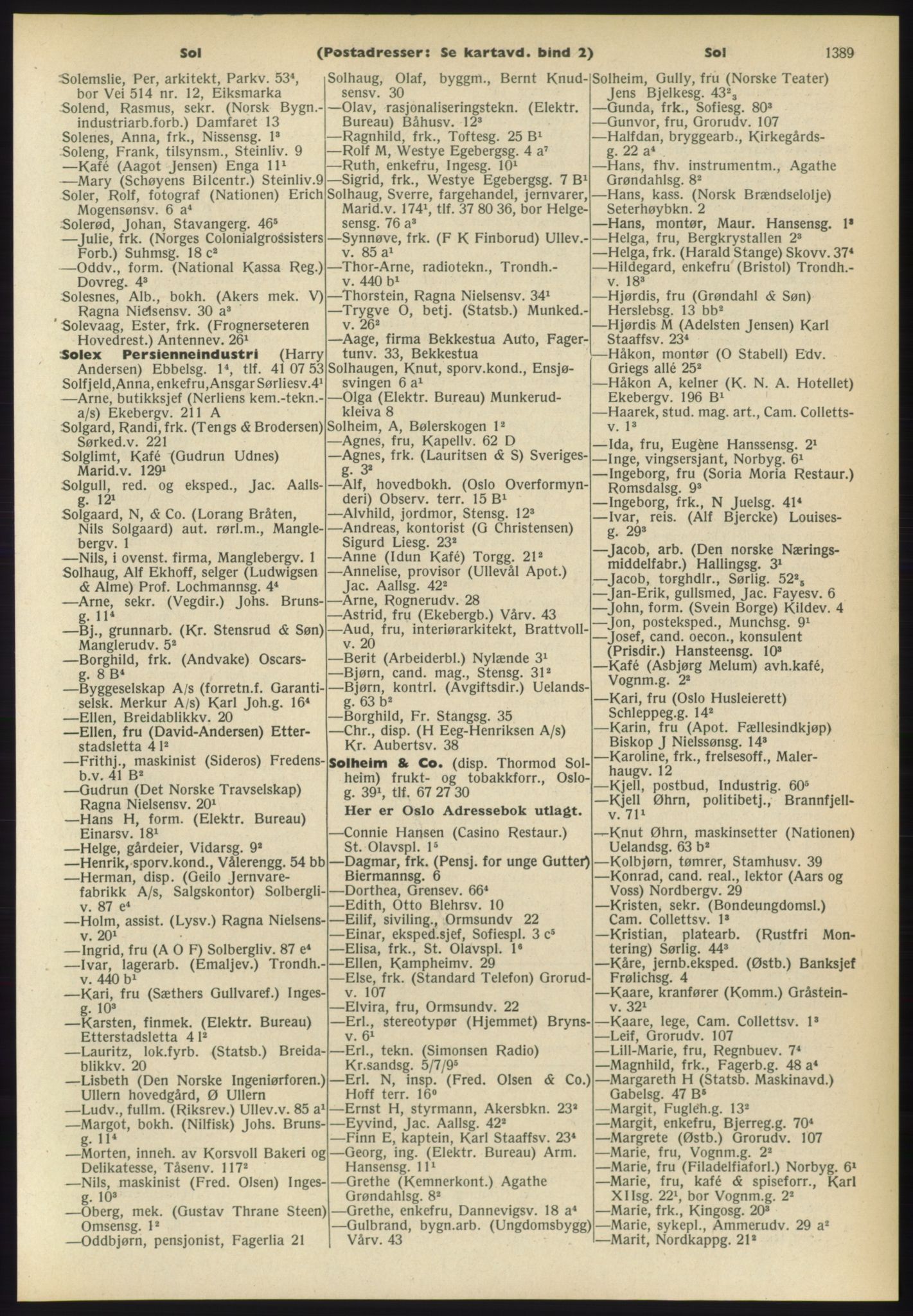 Kristiania/Oslo adressebok, PUBL/-, 1960-1961, p. 1389