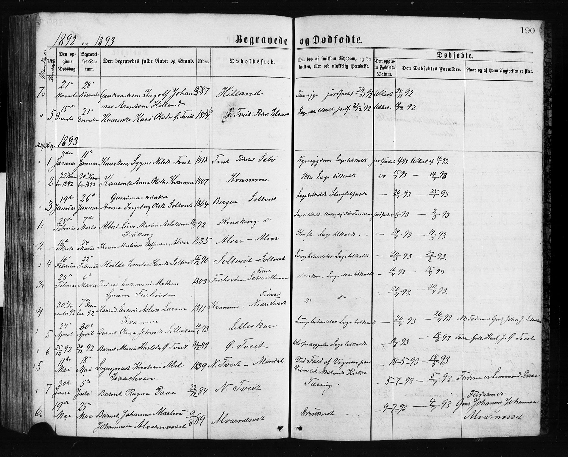 Alversund Sokneprestembete, SAB/A-73901/H/Ha/Hab: Parish register (copy) no. A 2, 1864-1905, p. 190