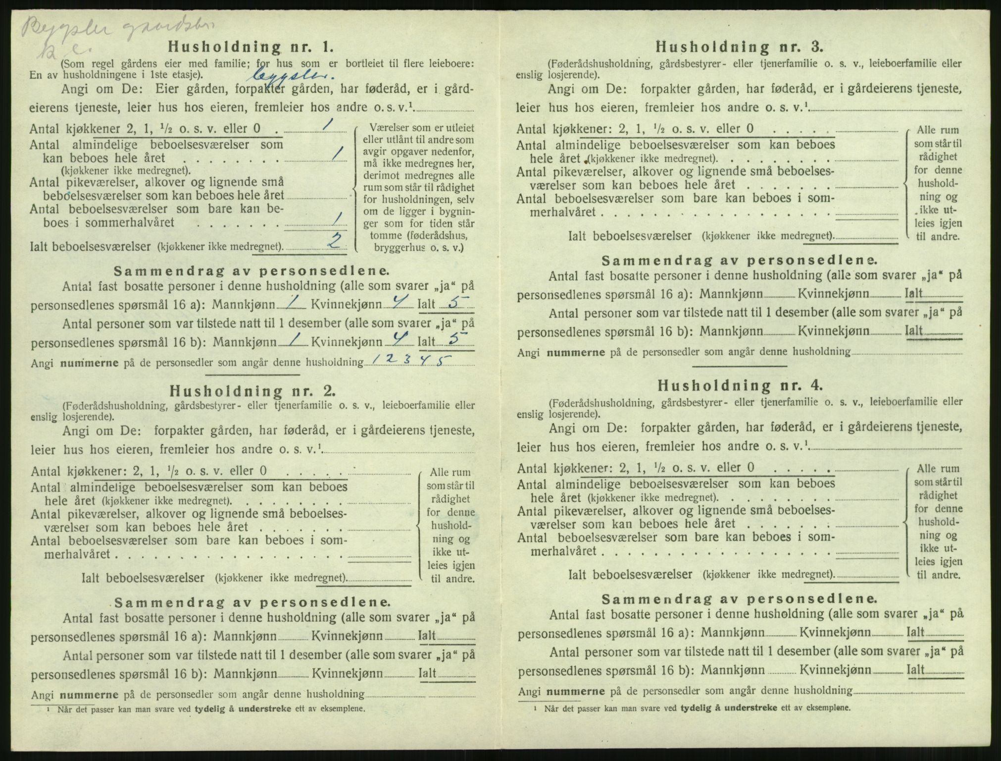 SAT, 1920 census for Sande (MR), 1920, p. 395