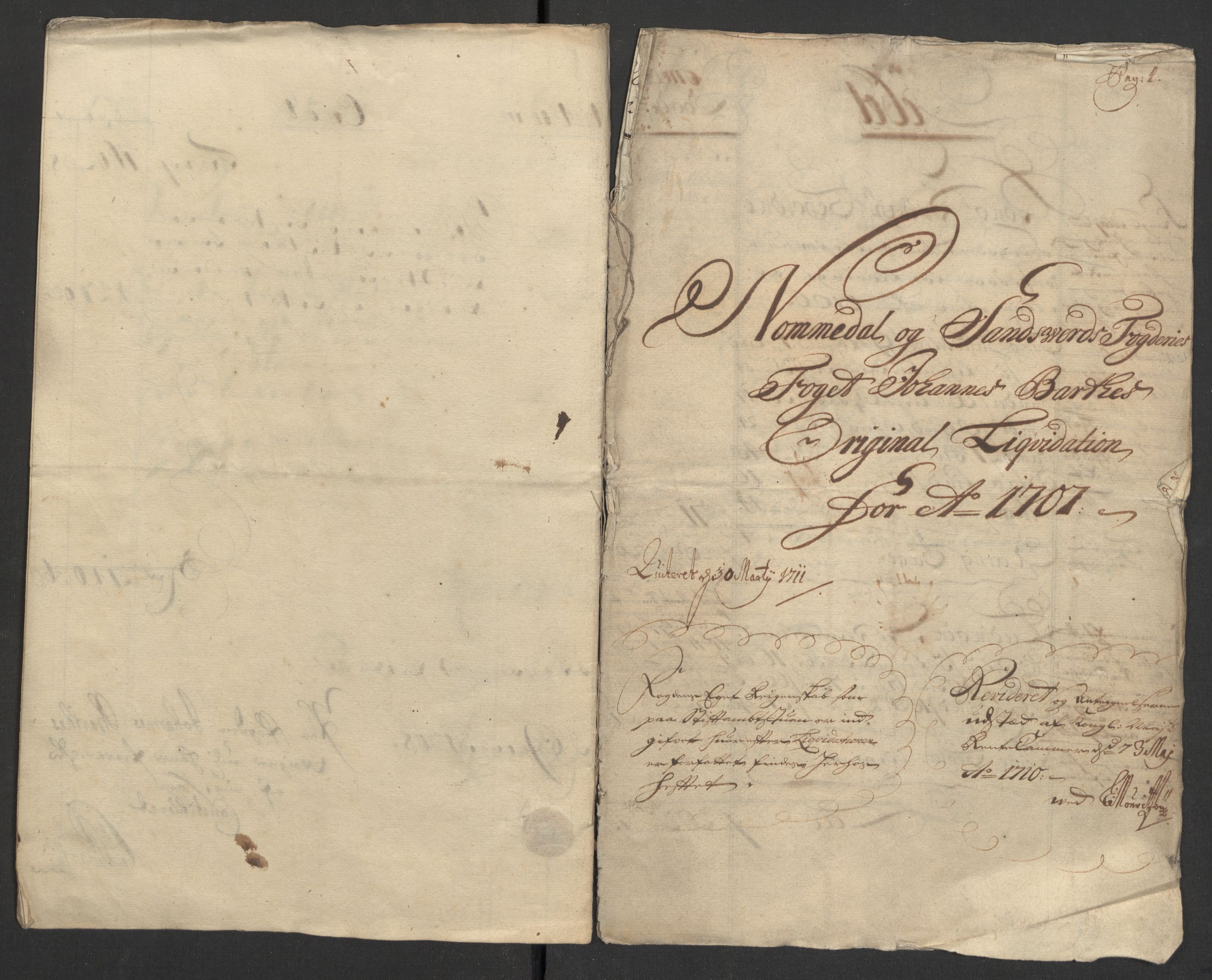 Rentekammeret inntil 1814, Reviderte regnskaper, Fogderegnskap, AV/RA-EA-4092/R24/L1584: Fogderegnskap Numedal og Sandsvær, 1707-1708, p. 7