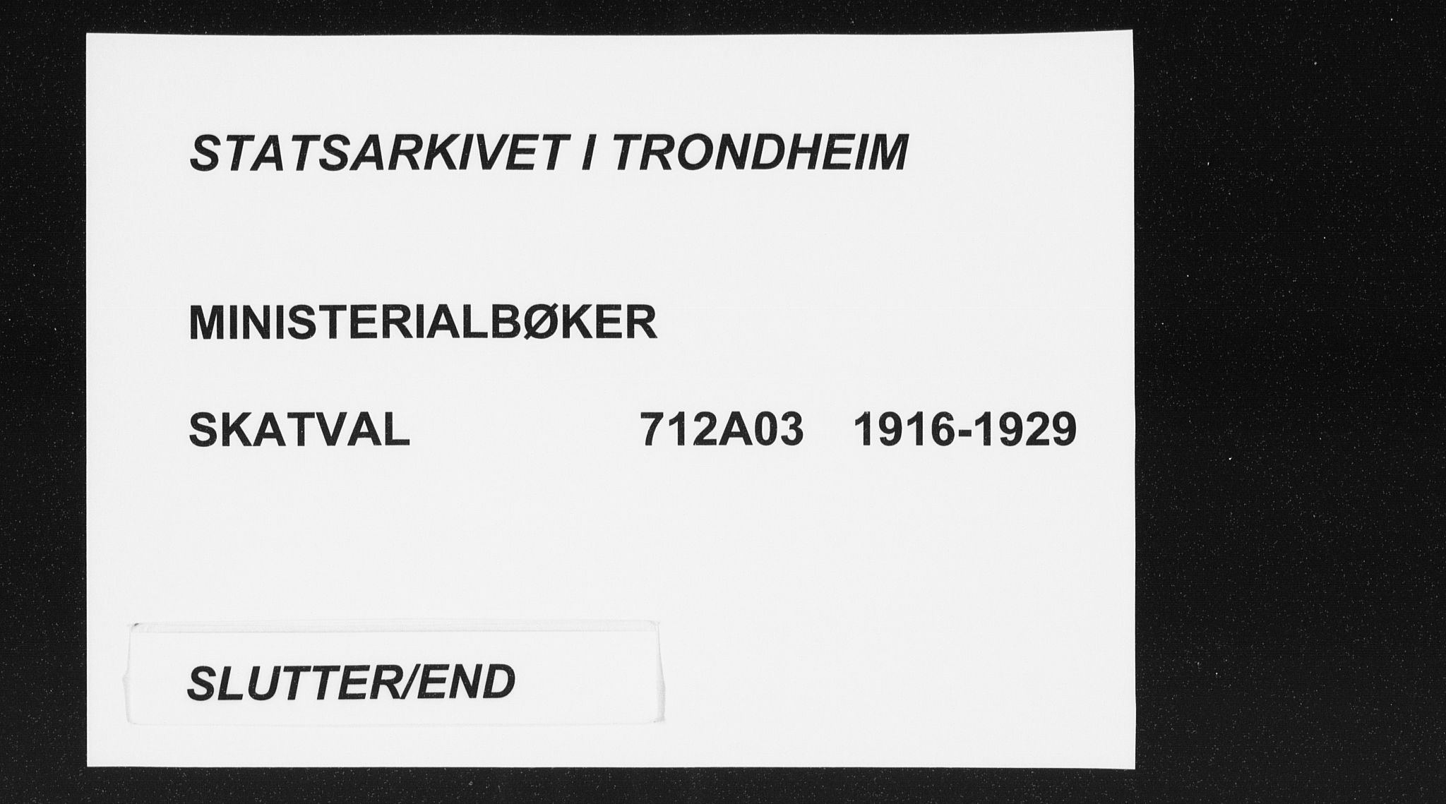 Ministerialprotokoller, klokkerbøker og fødselsregistre - Nord-Trøndelag, SAT/A-1458/712/L0102: Parish register (official) no. 712A03, 1916-1929