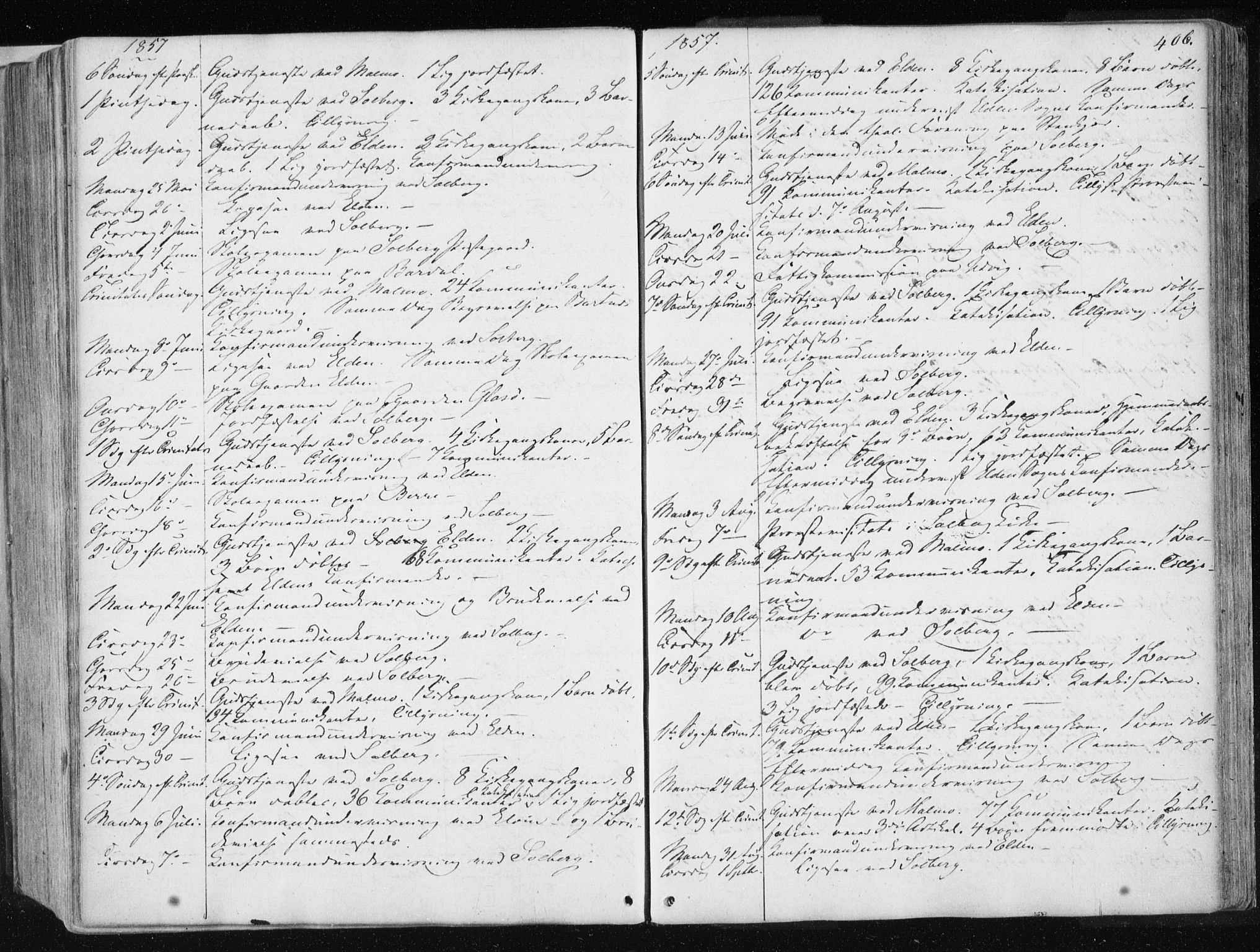 Ministerialprotokoller, klokkerbøker og fødselsregistre - Nord-Trøndelag, SAT/A-1458/741/L0393: Parish register (official) no. 741A07, 1849-1863, p. 406
