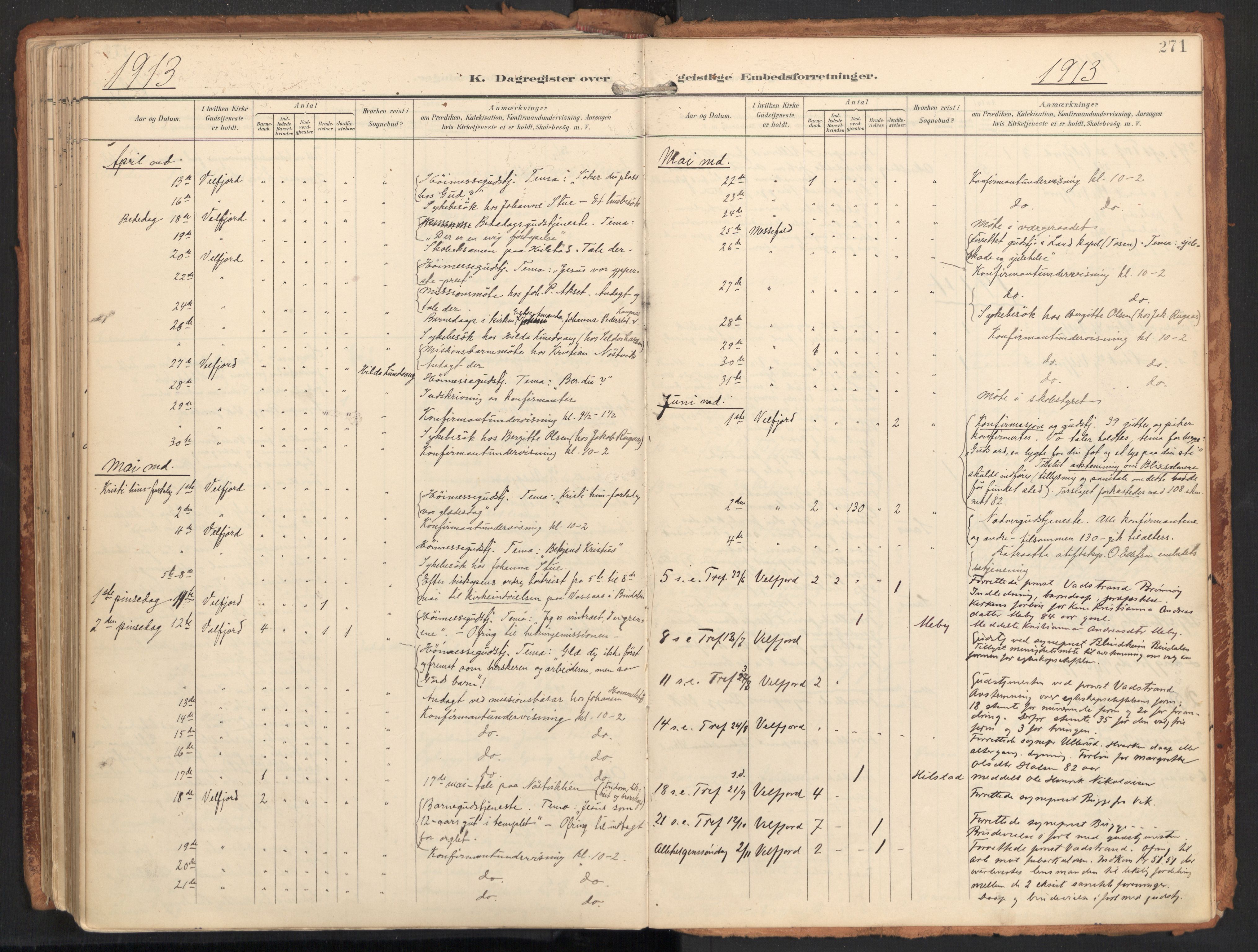 Ministerialprotokoller, klokkerbøker og fødselsregistre - Nordland, AV/SAT-A-1459/814/L0227: Parish register (official) no. 814A08, 1899-1920, p. 271