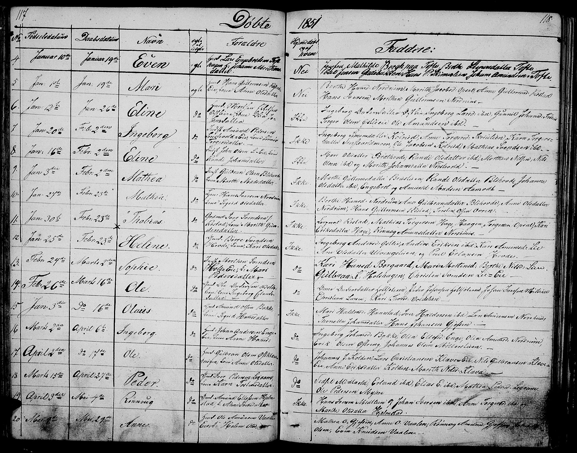 Gausdal prestekontor, SAH/PREST-090/H/Ha/Hab/L0003: Parish register (copy) no. 3, 1829-1864, p. 117-118