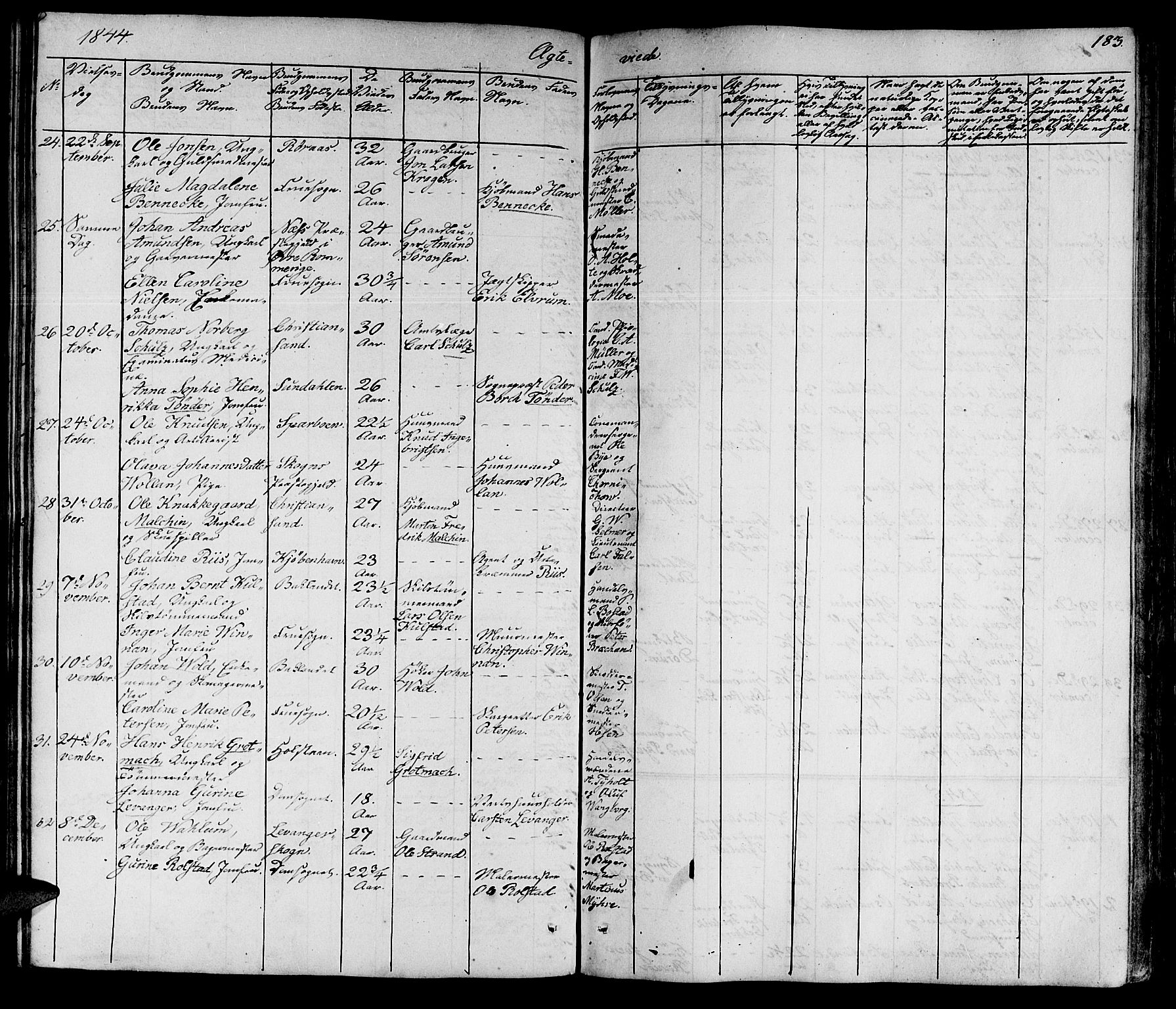 Ministerialprotokoller, klokkerbøker og fødselsregistre - Sør-Trøndelag, SAT/A-1456/602/L0136: Parish register (copy) no. 602C04, 1833-1845, p. 183