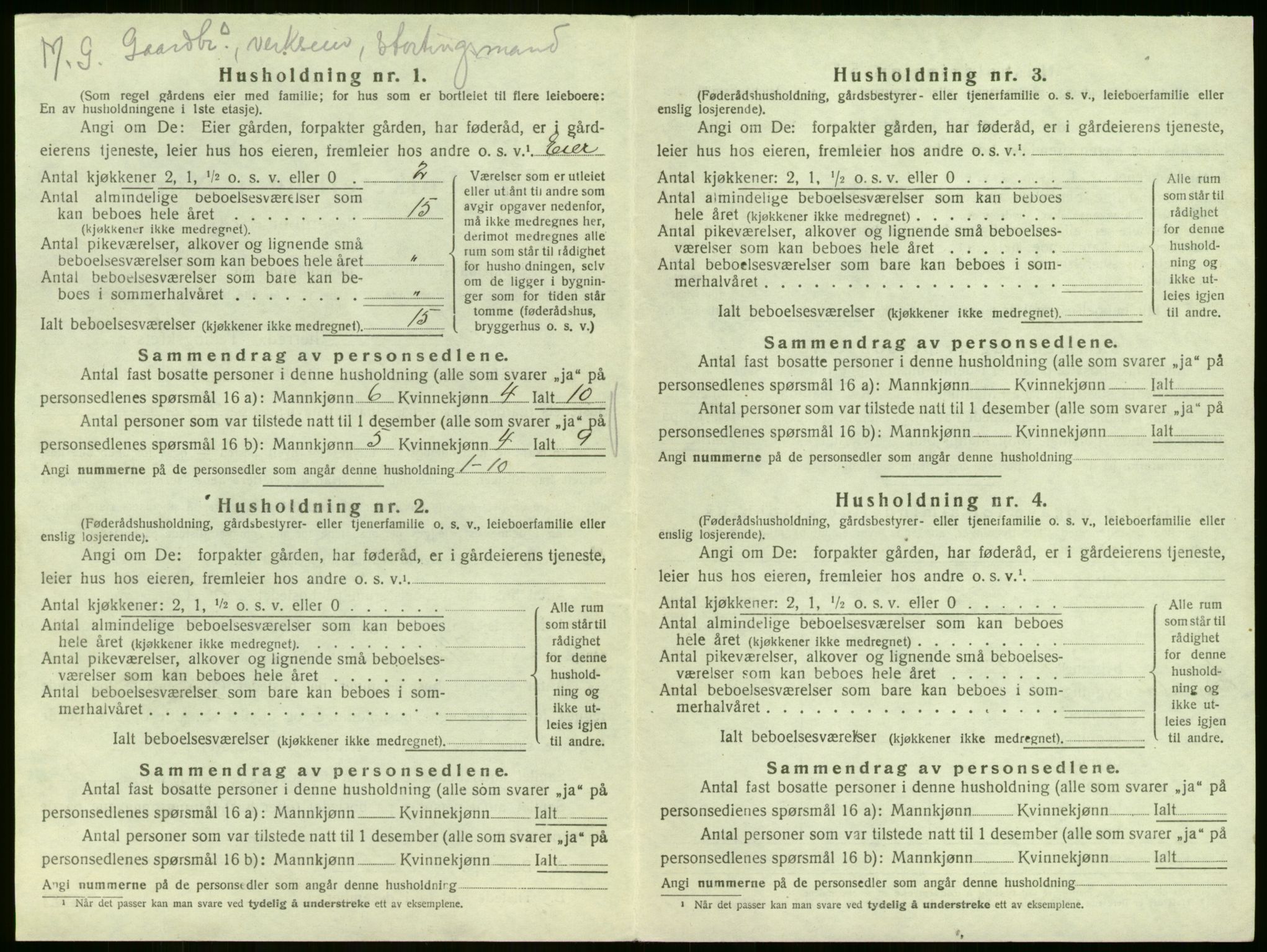 SAKO, 1920 census for Sem, 1920, p. 440