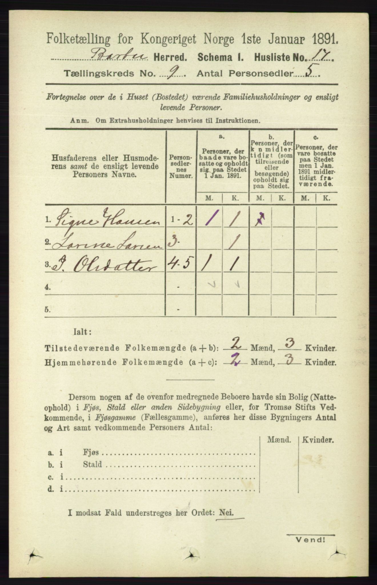 RA, 1891 census for 0990 Barbu, 1891, p. 7085