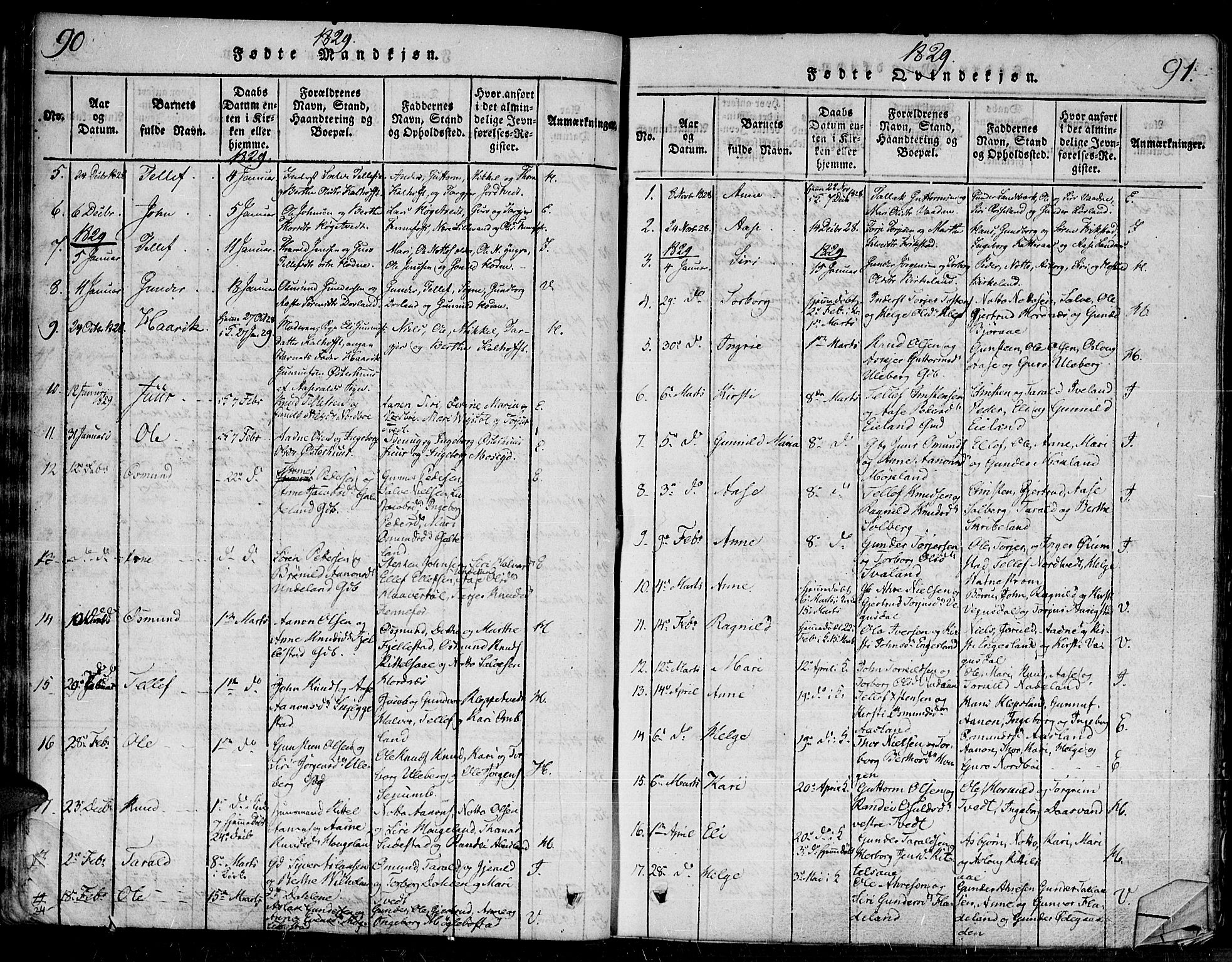 Evje sokneprestkontor, AV/SAK-1111-0008/F/Fa/Faa/L0004: Parish register (official) no. A 4, 1816-1840, p. 90-91