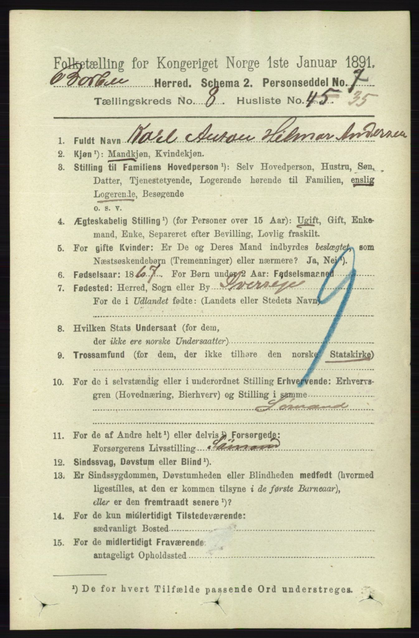 RA, 1891 census for 0990 Barbu, 1891, p. 6194