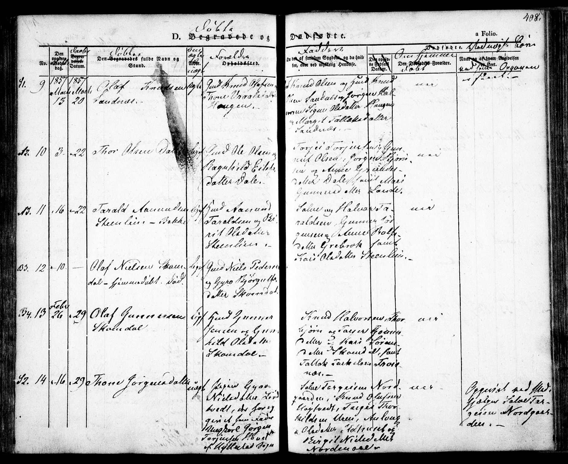 Bygland sokneprestkontor, SAK/1111-0006/F/Fa/Fab/L0004: Parish register (official) no. A 4, 1842-1858, p. 408