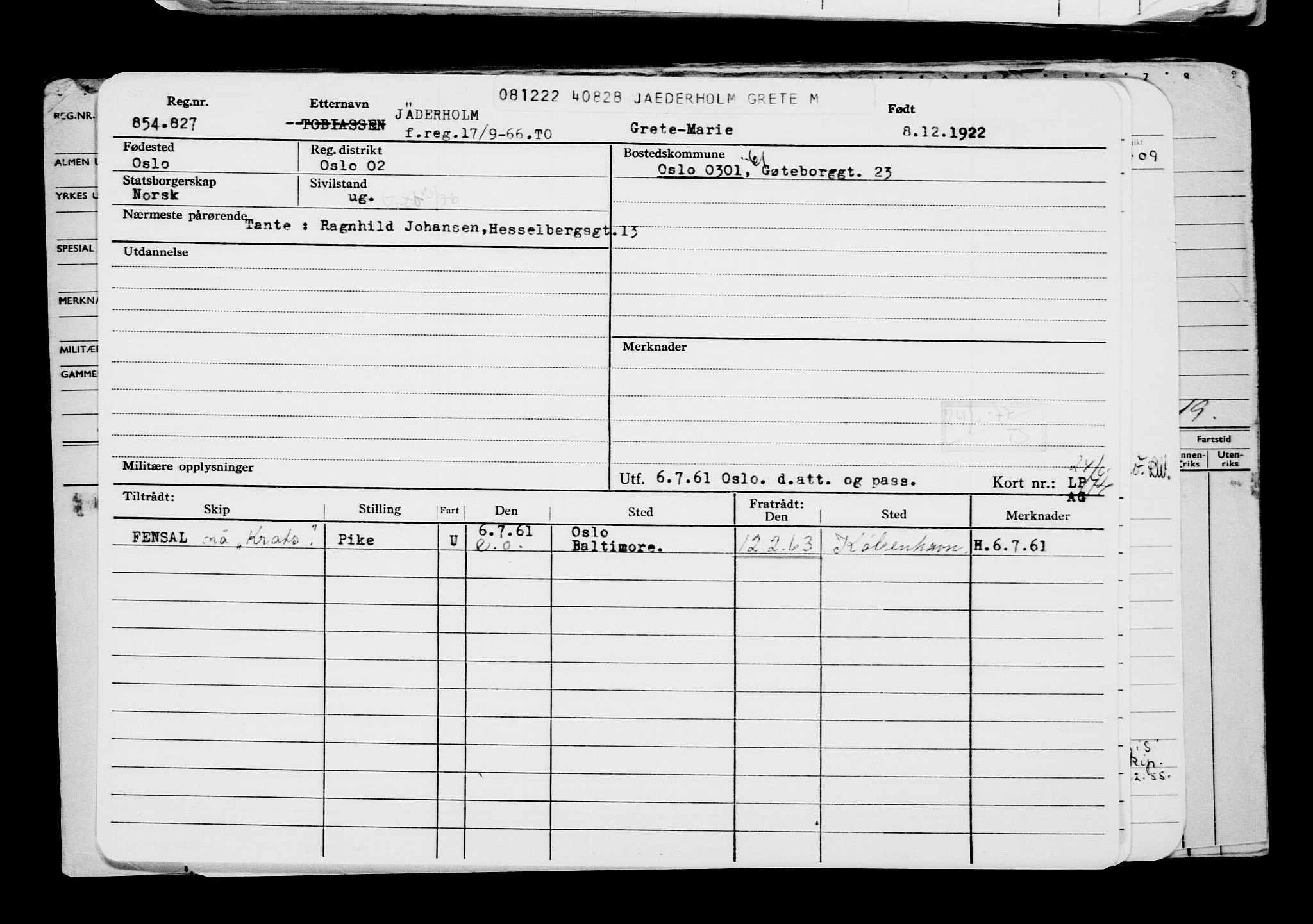 Direktoratet for sjømenn, AV/RA-S-3545/G/Gb/L0213: Hovedkort, 1922, p. 165