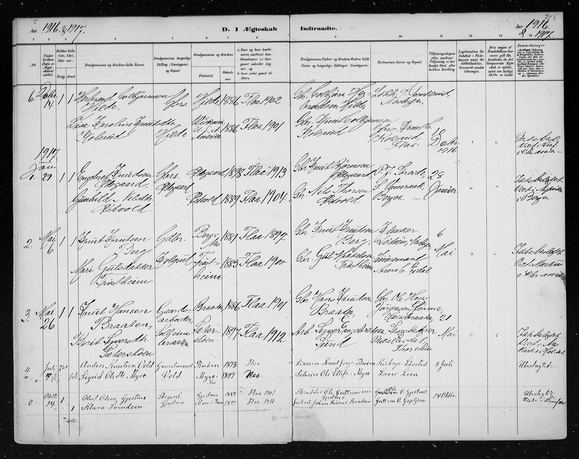 Nes kirkebøker, SAKO/A-236/F/Fa/L0012: Parish register (official) no. 12, 1881-1917, p. 278