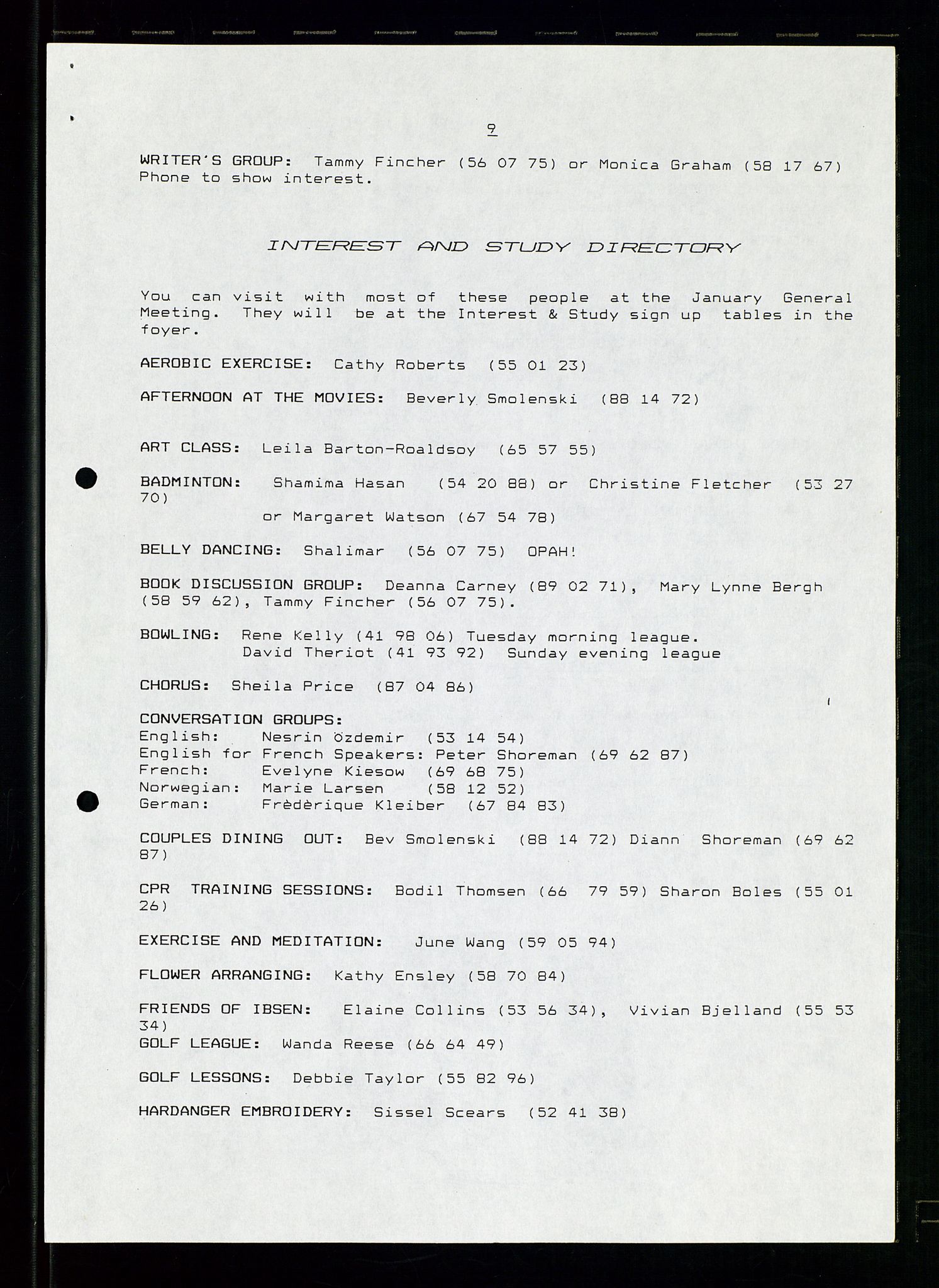 PA 1547 - Petroleum Wives Club, AV/SAST-A-101974/X/Xa/L0003: Newsletter, 1988-1994