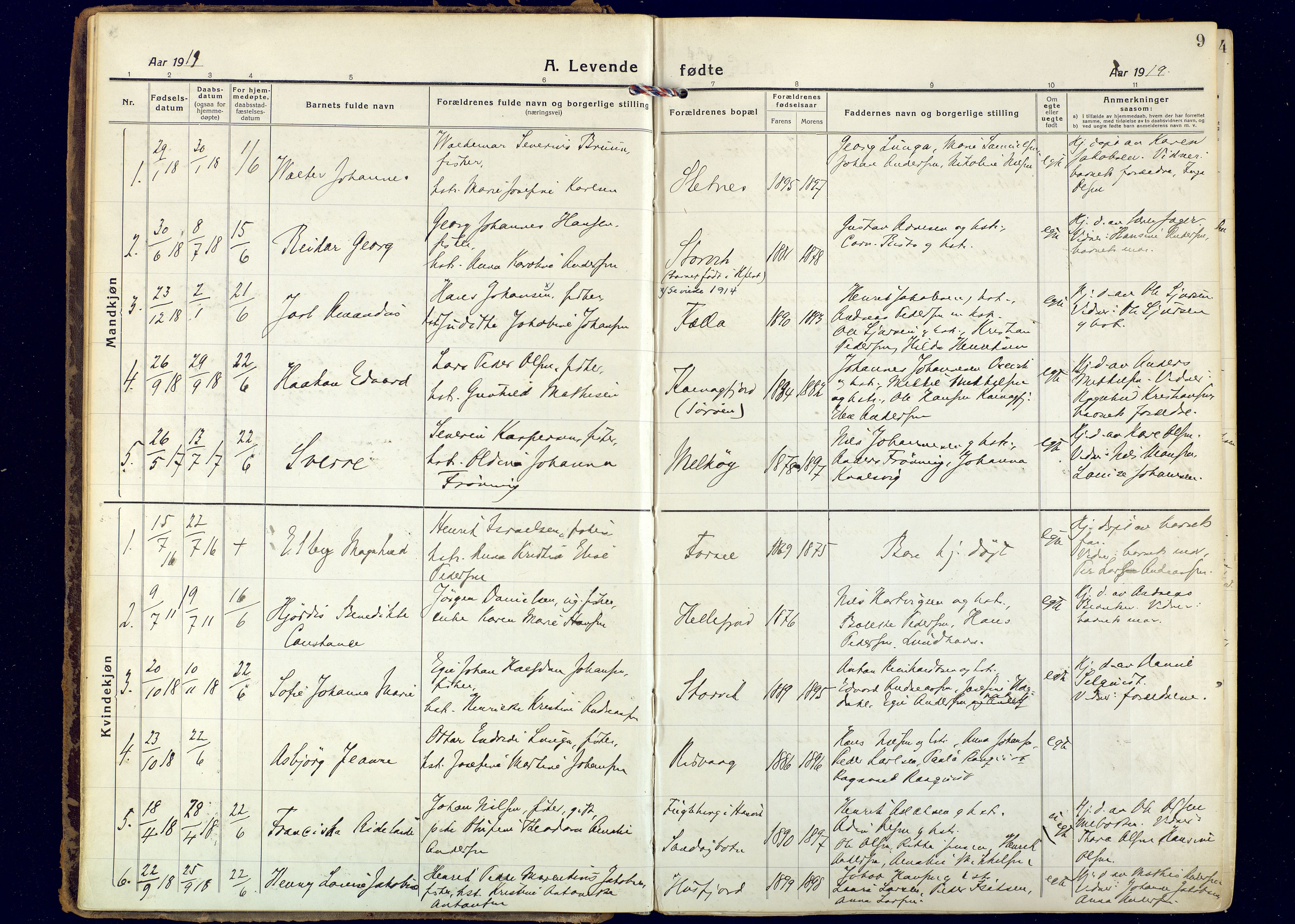 Hammerfest sokneprestkontor, SATØ/S-1347: Parish register (official) no. 18, 1918-1933, p. 9