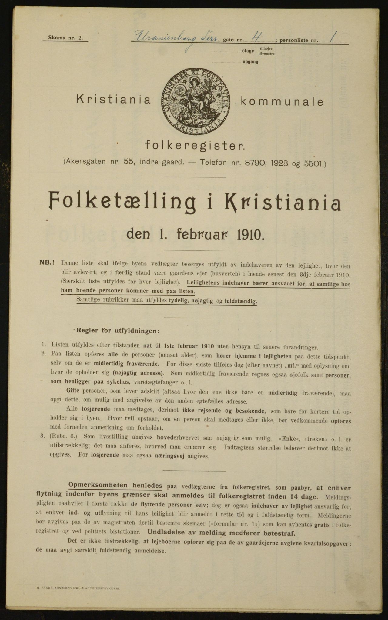 OBA, Municipal Census 1910 for Kristiania, 1910, p. 113956