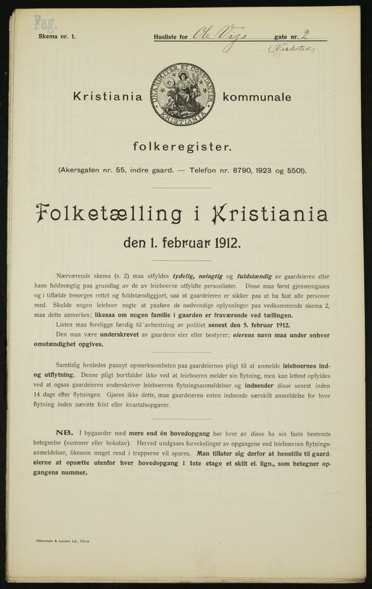 OBA, Municipal Census 1912 for Kristiania, 1912, p. 76040