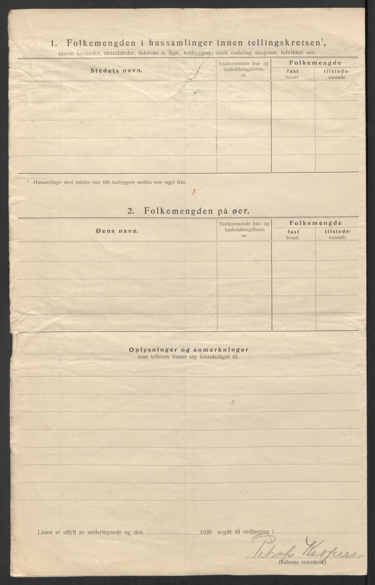 SAT, 1920 census for Sørfold, 1920, p. 20