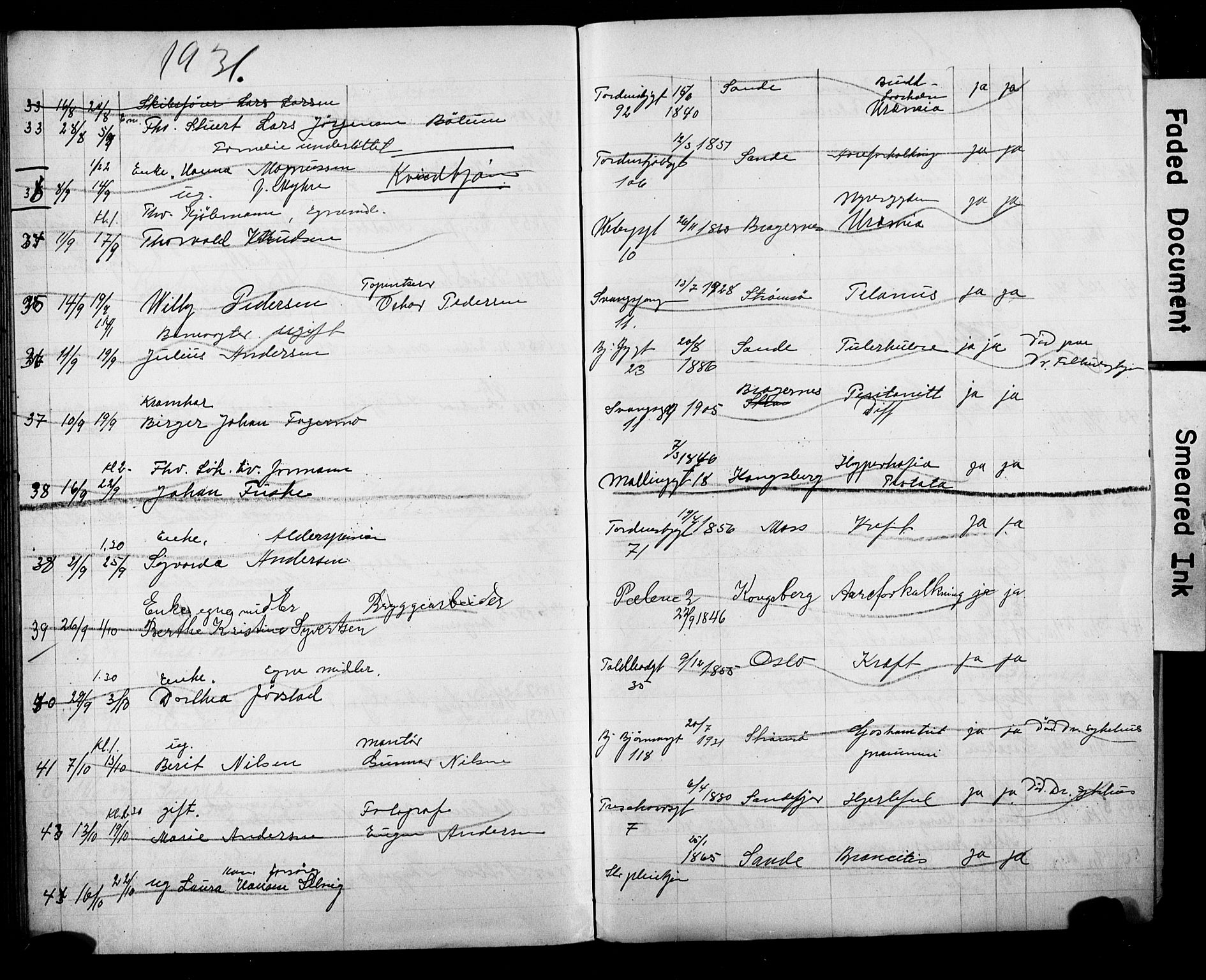 Strømsø kirkebøker, AV/SAKO-A-246/Y/Ya/L0008: Parish register draft no. I 8, 1916-1931