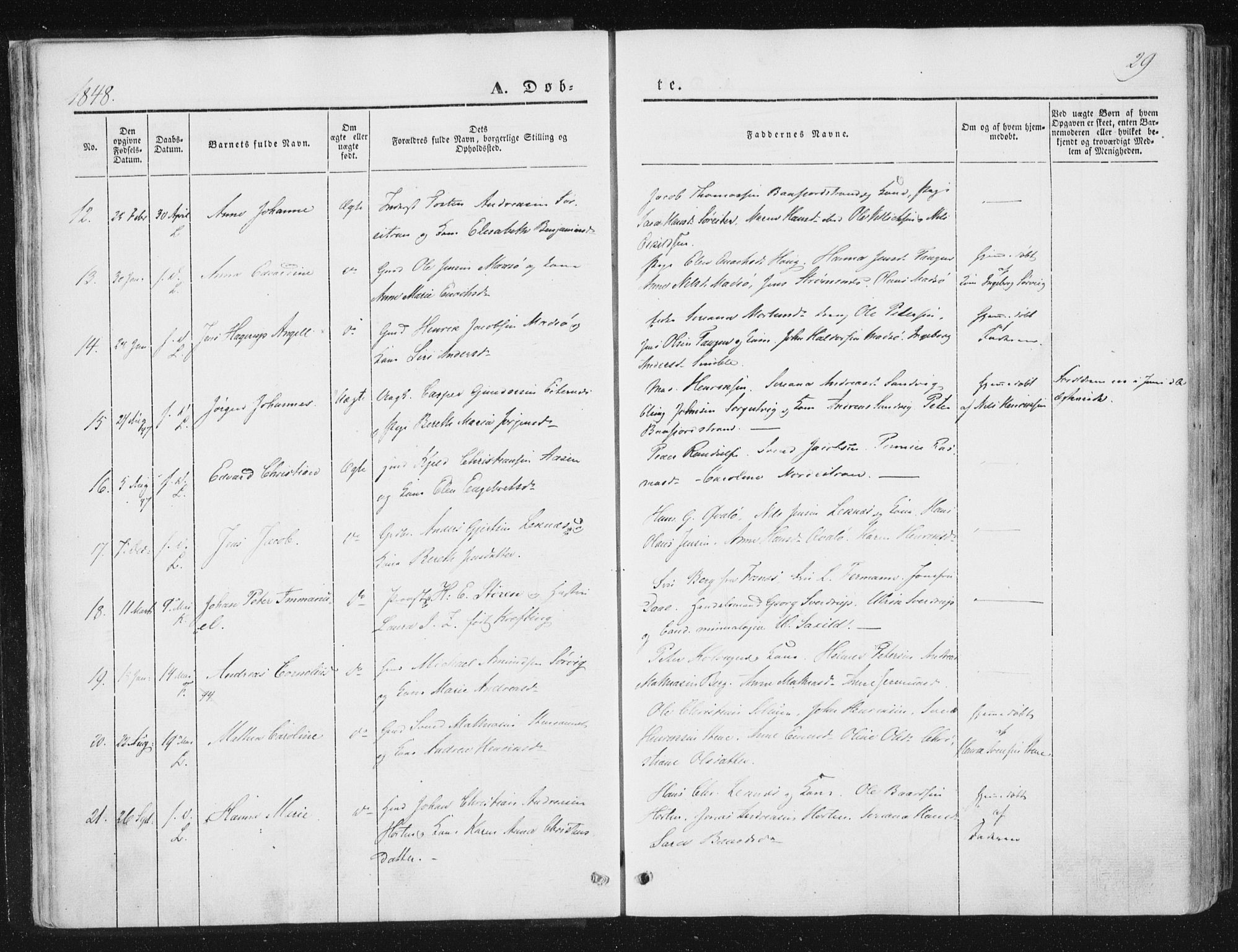 Ministerialprotokoller, klokkerbøker og fødselsregistre - Nord-Trøndelag, SAT/A-1458/780/L0640: Parish register (official) no. 780A05, 1845-1856, p. 29