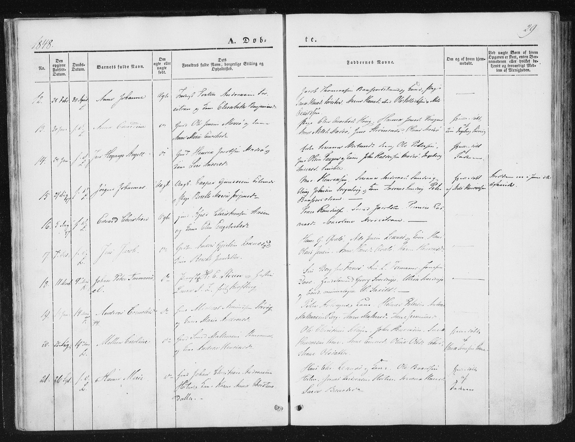 Ministerialprotokoller, klokkerbøker og fødselsregistre - Nord-Trøndelag, AV/SAT-A-1458/780/L0640: Parish register (official) no. 780A05, 1845-1856, p. 29