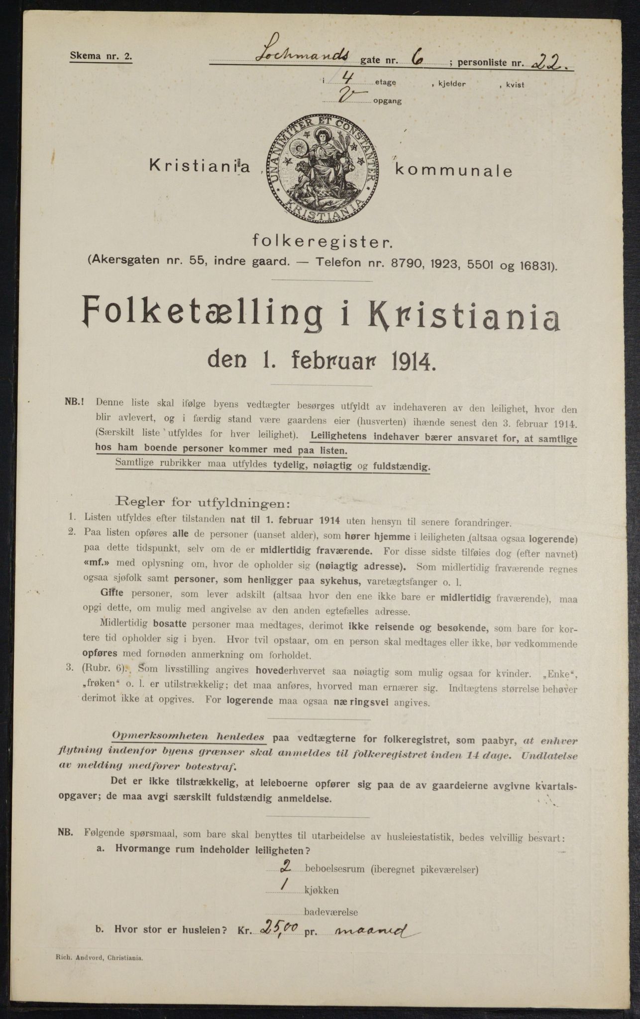 OBA, Municipal Census 1914 for Kristiania, 1914, p. 58266