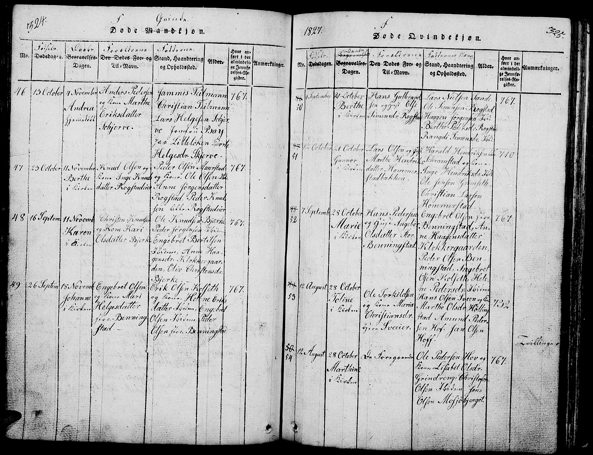 Løten prestekontor, AV/SAH-PREST-022/L/La/L0001: Parish register (copy) no. 1, 1812-1832, p. 324-325