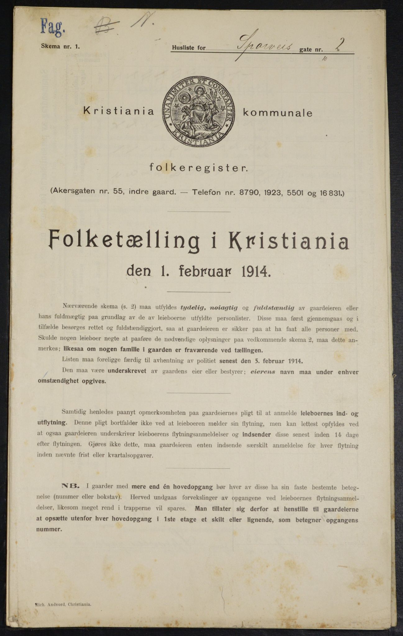 OBA, Municipal Census 1914 for Kristiania, 1914, p. 100317