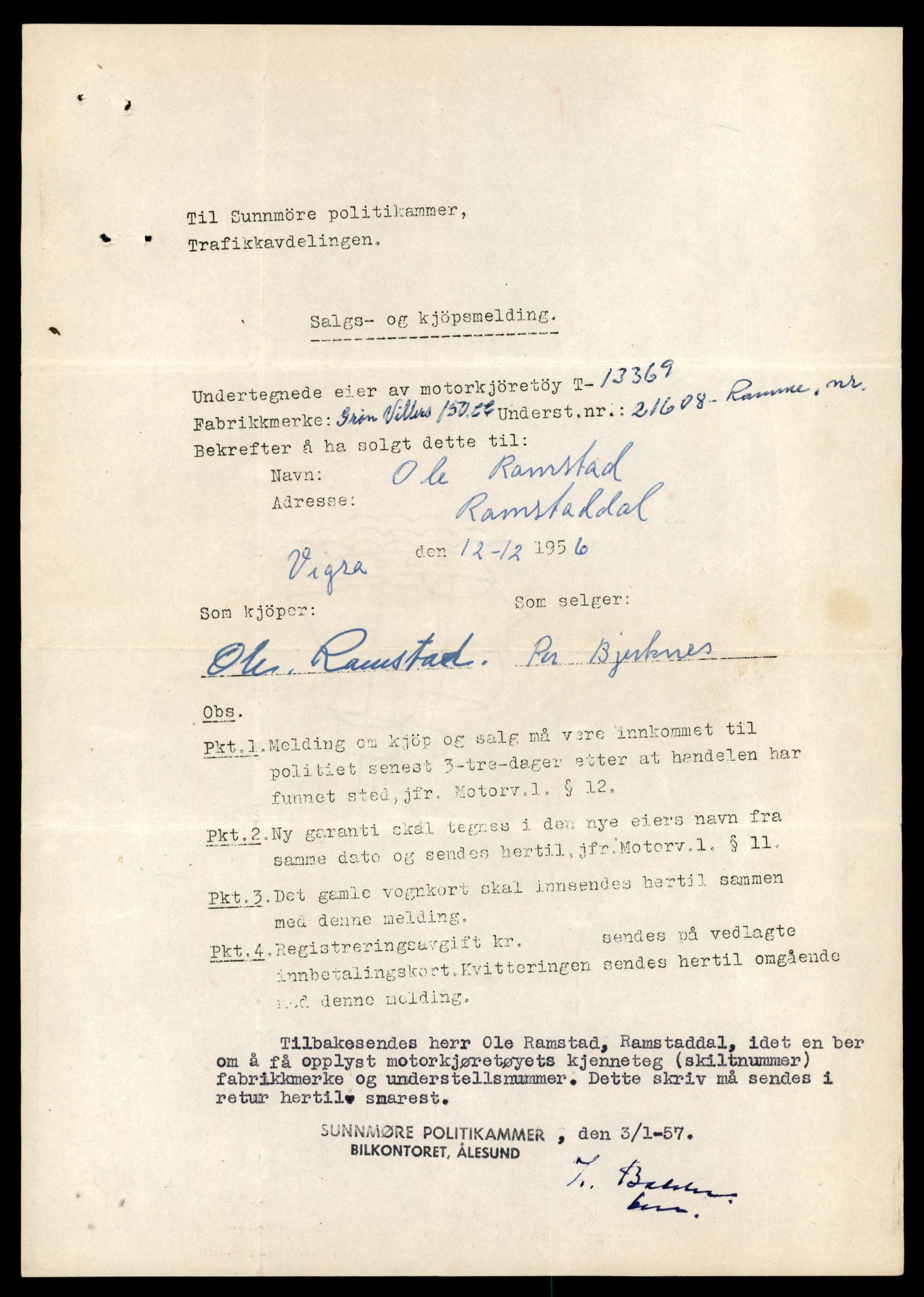 Møre og Romsdal vegkontor - Ålesund trafikkstasjon, AV/SAT-A-4099/F/Fe/L0039: Registreringskort for kjøretøy T 13361 - T 13530, 1927-1998, p. 141