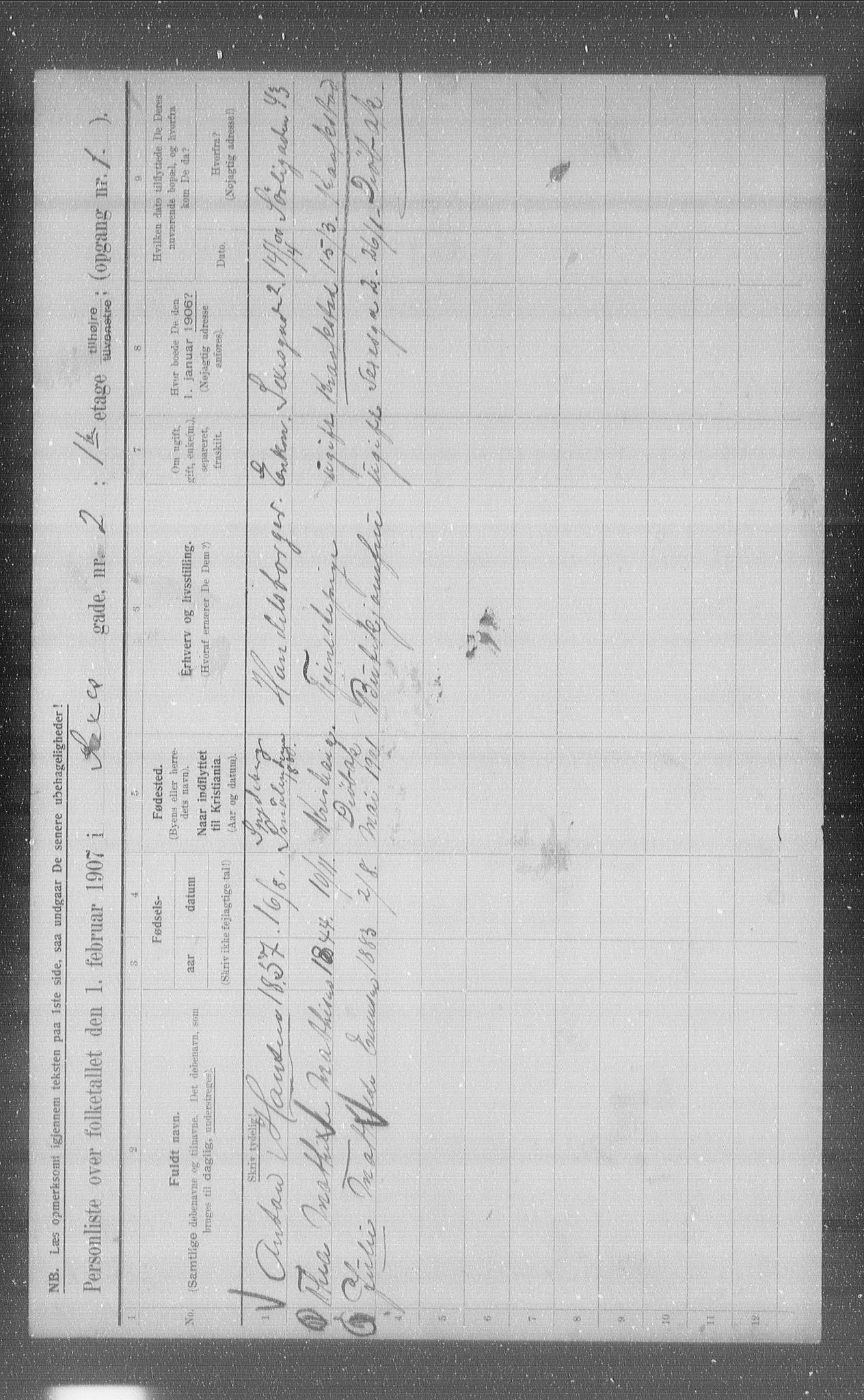 OBA, Municipal Census 1907 for Kristiania, 1907, p. 48299